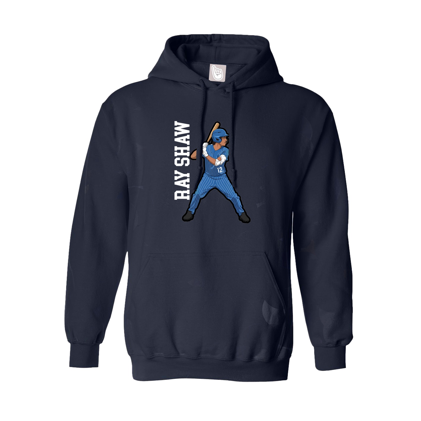 Hoodie — Name Vertical in Navy