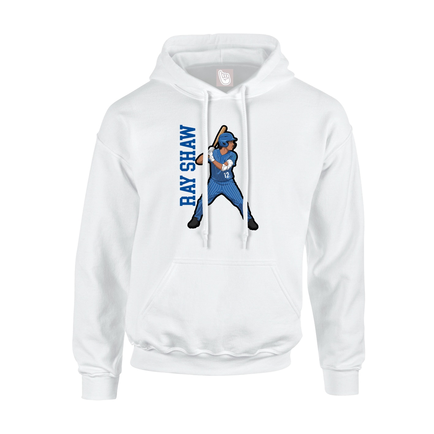 Youth Hoodie — Name Vertical in White