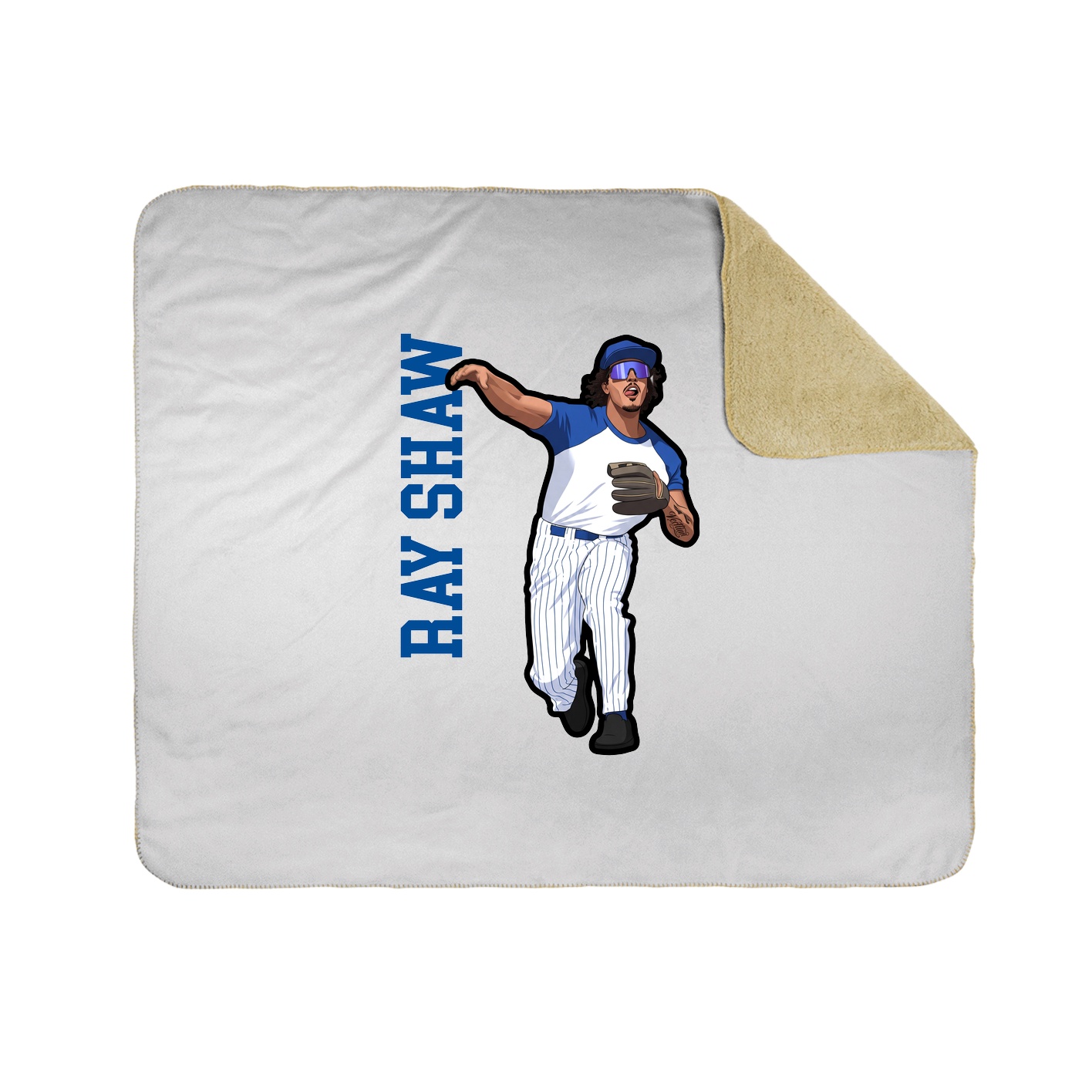 Throw Blanket — Name Vertical in White