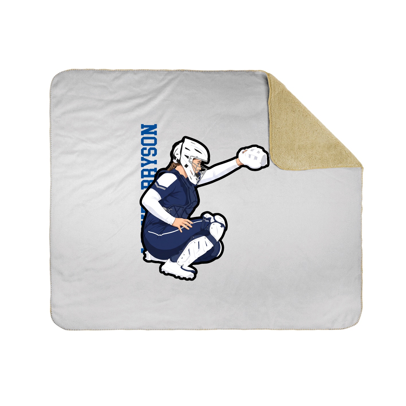 Throw Blanket — Name Vertical in White