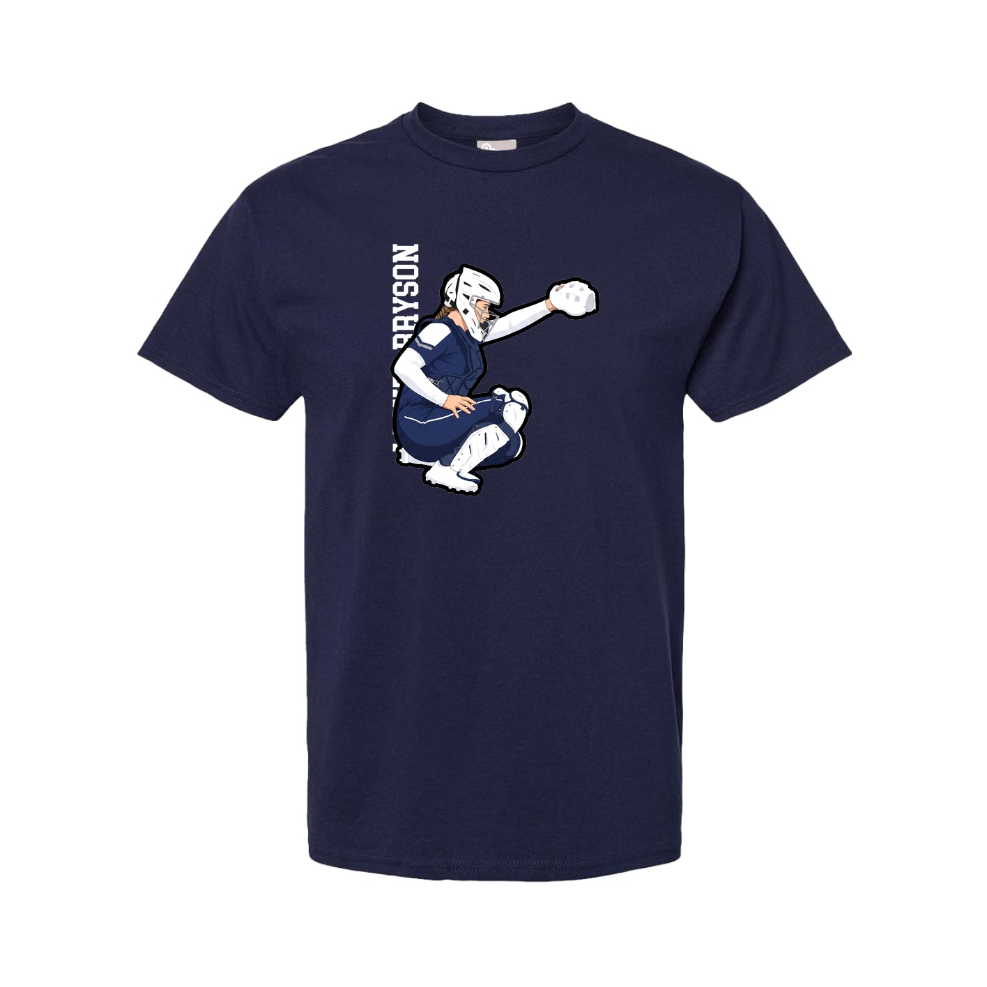 Youth Tee — Name Vertical in Navy