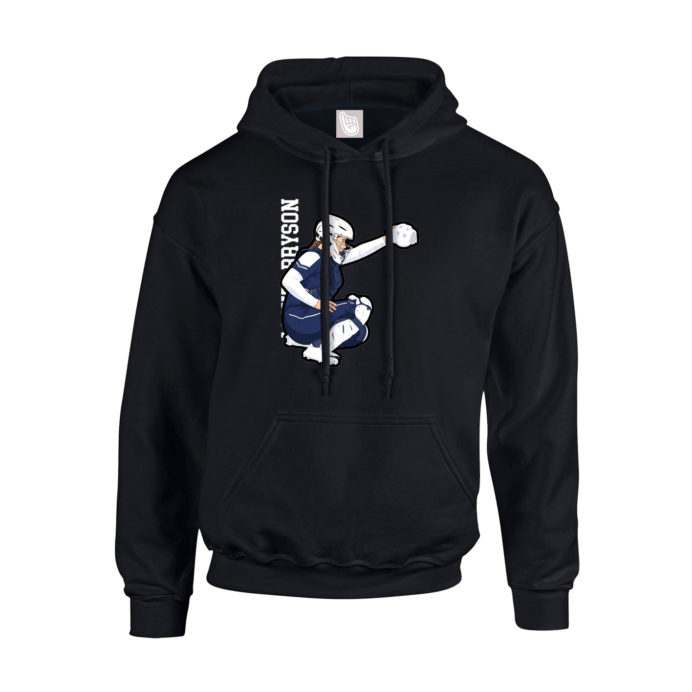 Hoodie — Name Vertical in Black