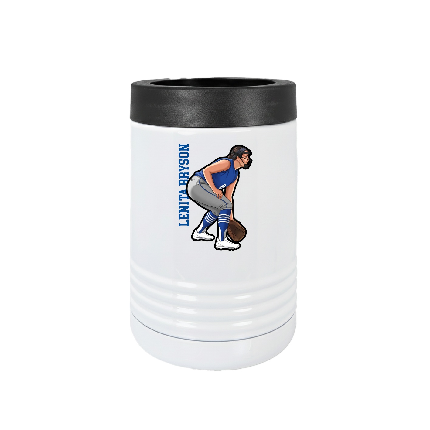 Beverage Holder — Name Vertical in White