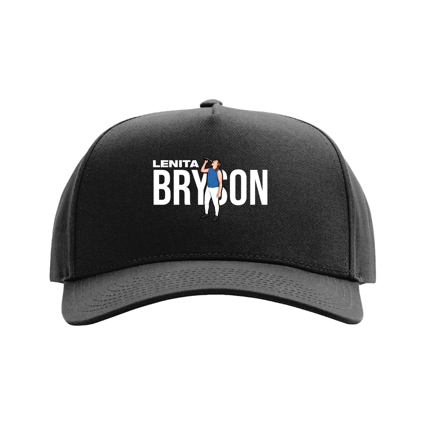 Full Fabric Five-Panel Champ Cap — Player Name in Black