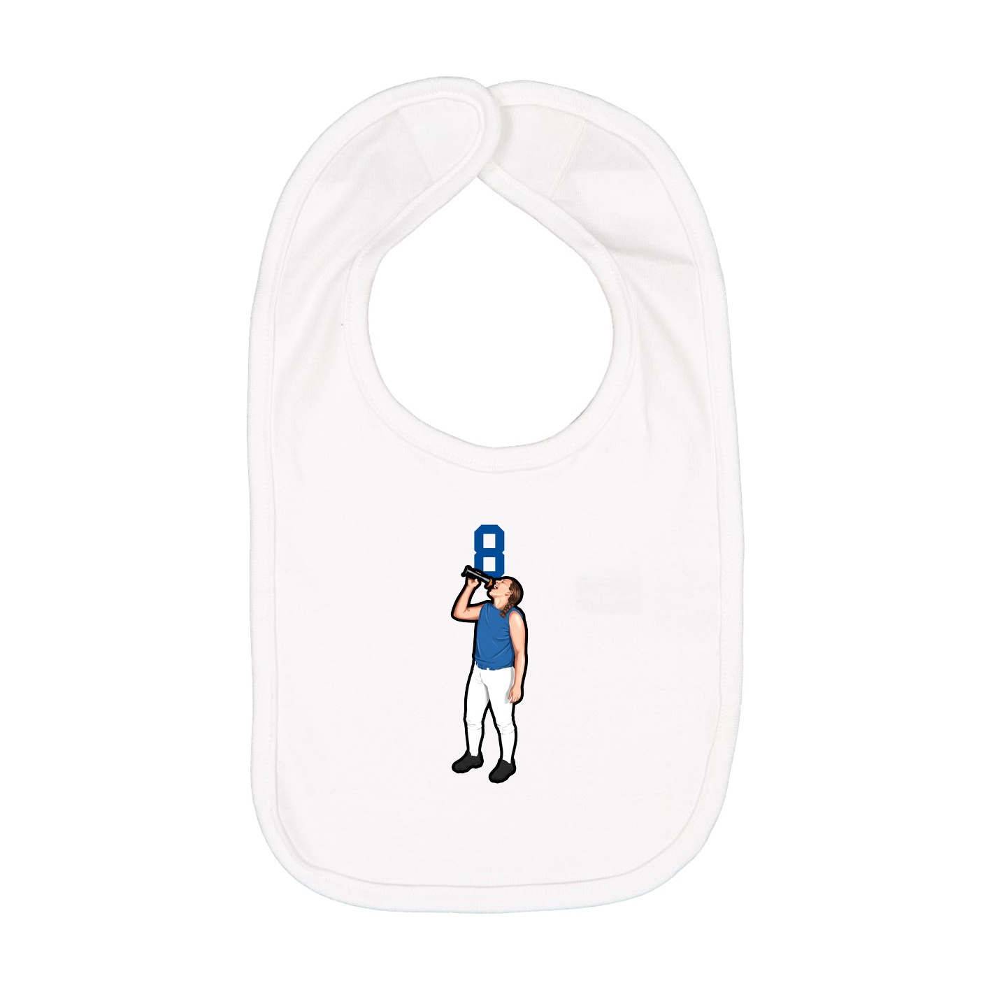 Infant Bib — Number Top in White
