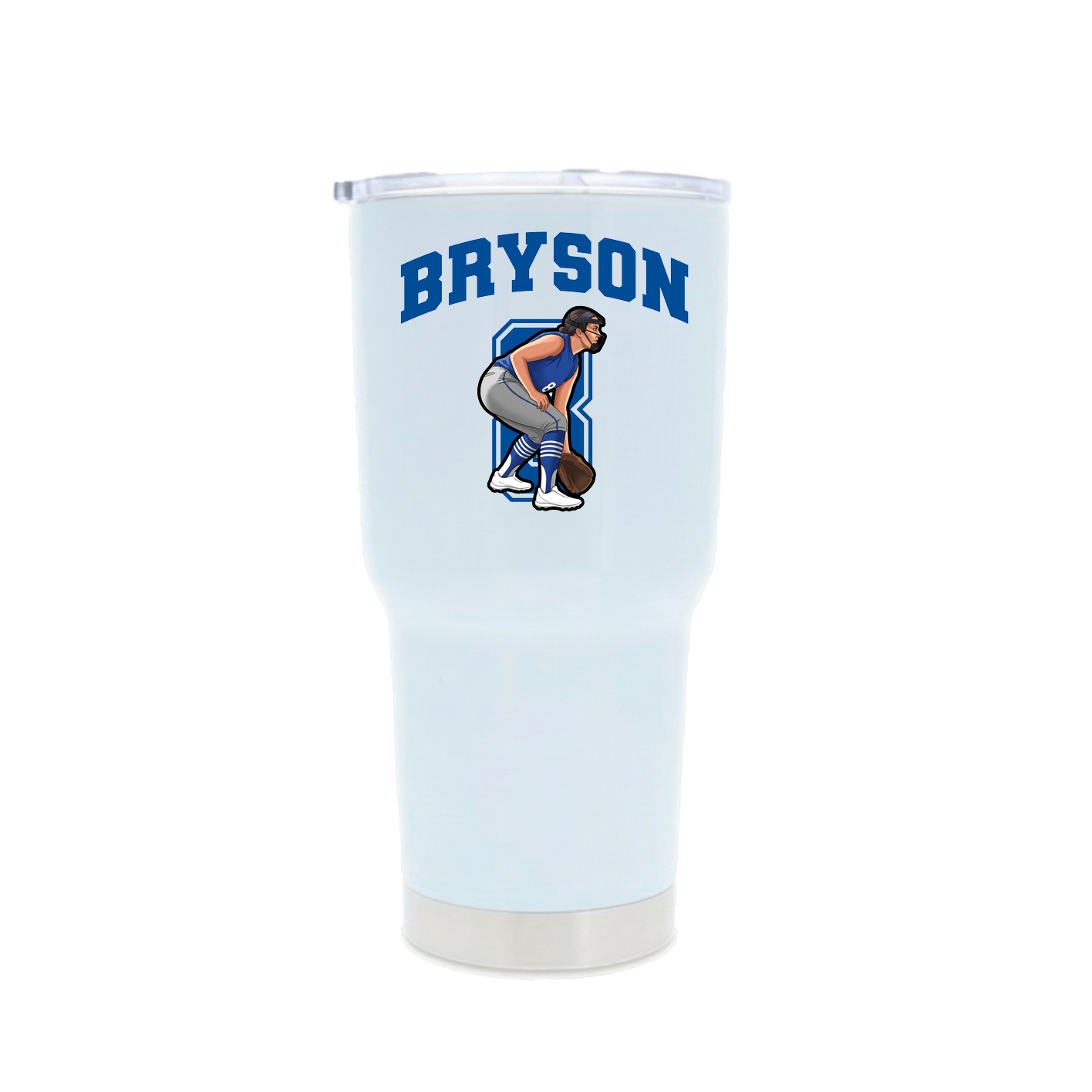 30oz Stainless Steel Tumbler — Number in White