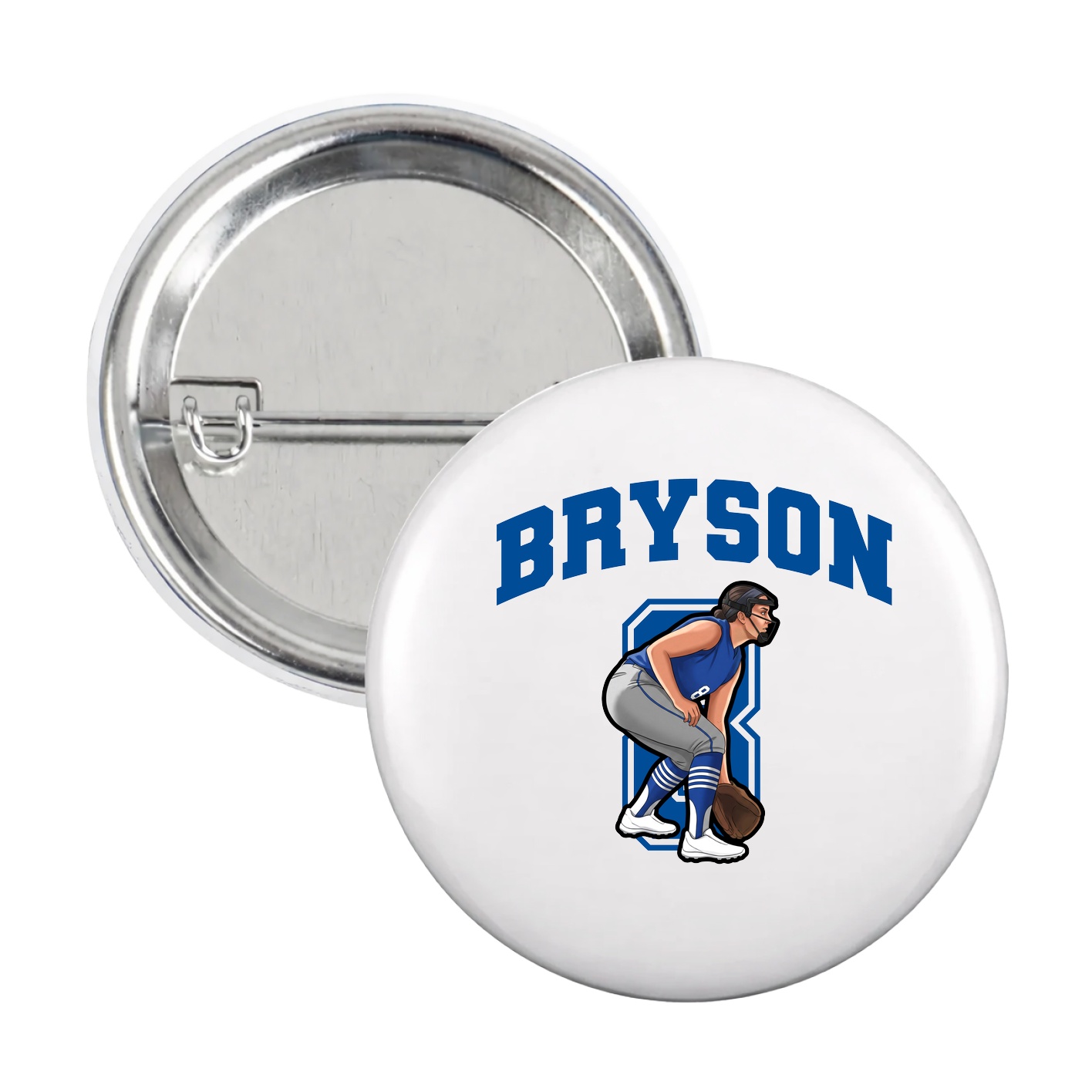 Game Day Button — Number in White