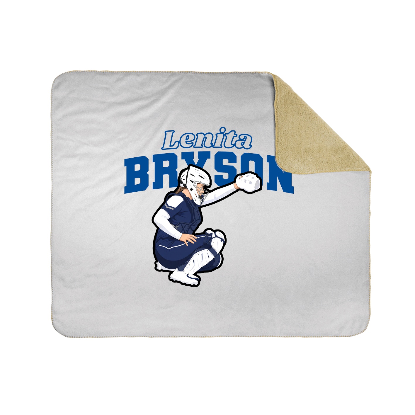 Throw Blanket — Name Arch in White