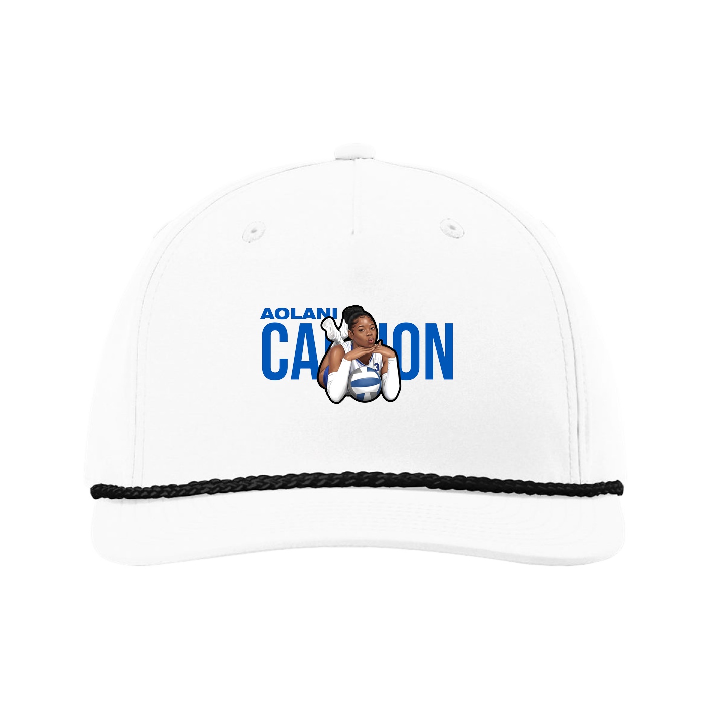 Five-Panel Classic Rope Cap — Player Name in White