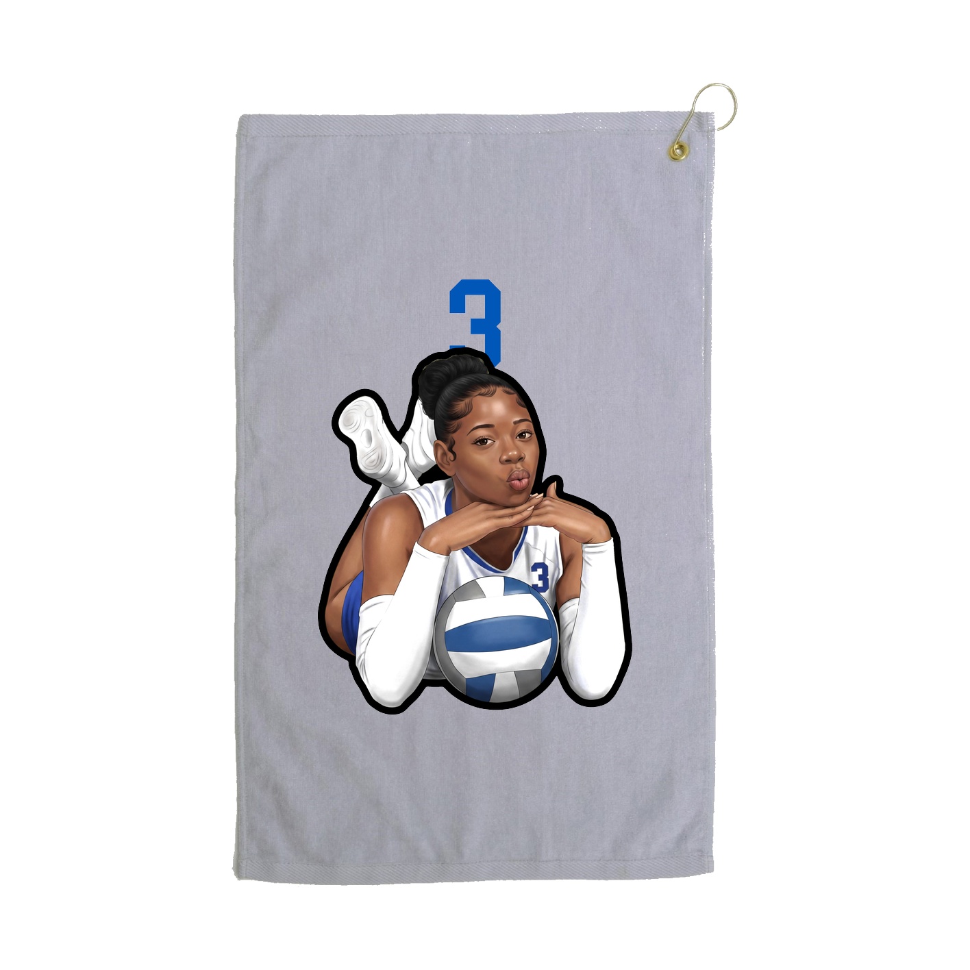 Golf Towel — Number Top in Grey