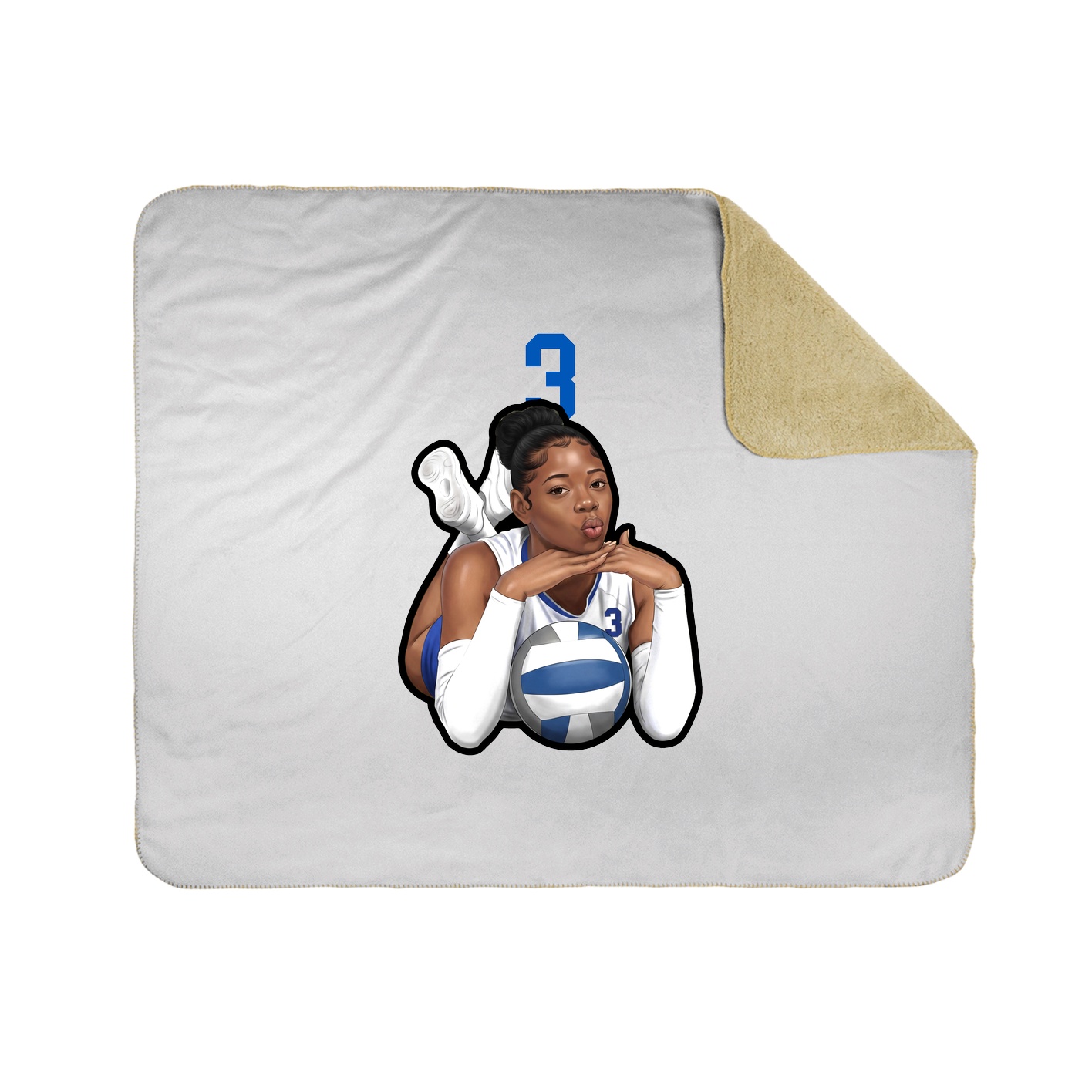 Throw Blanket — Number Top in White