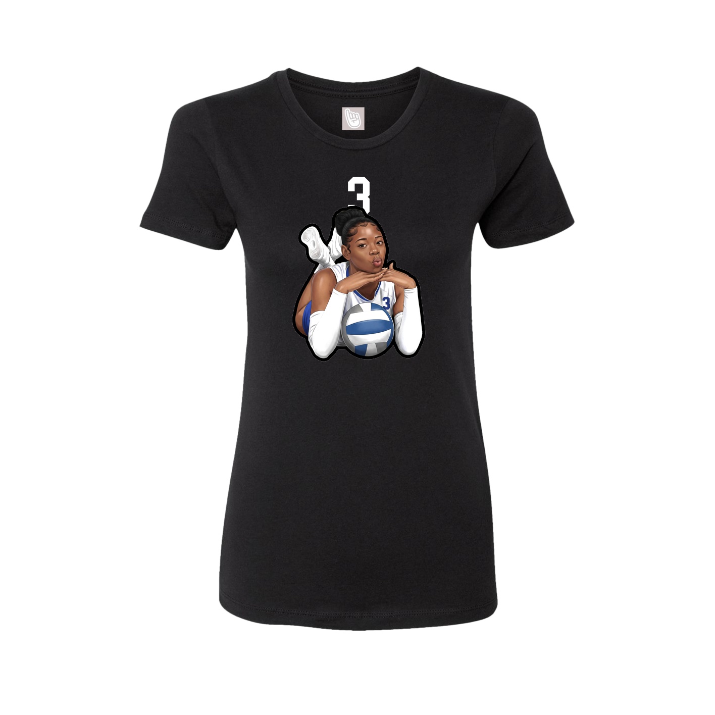 Womens Tee — Number Top in Black
