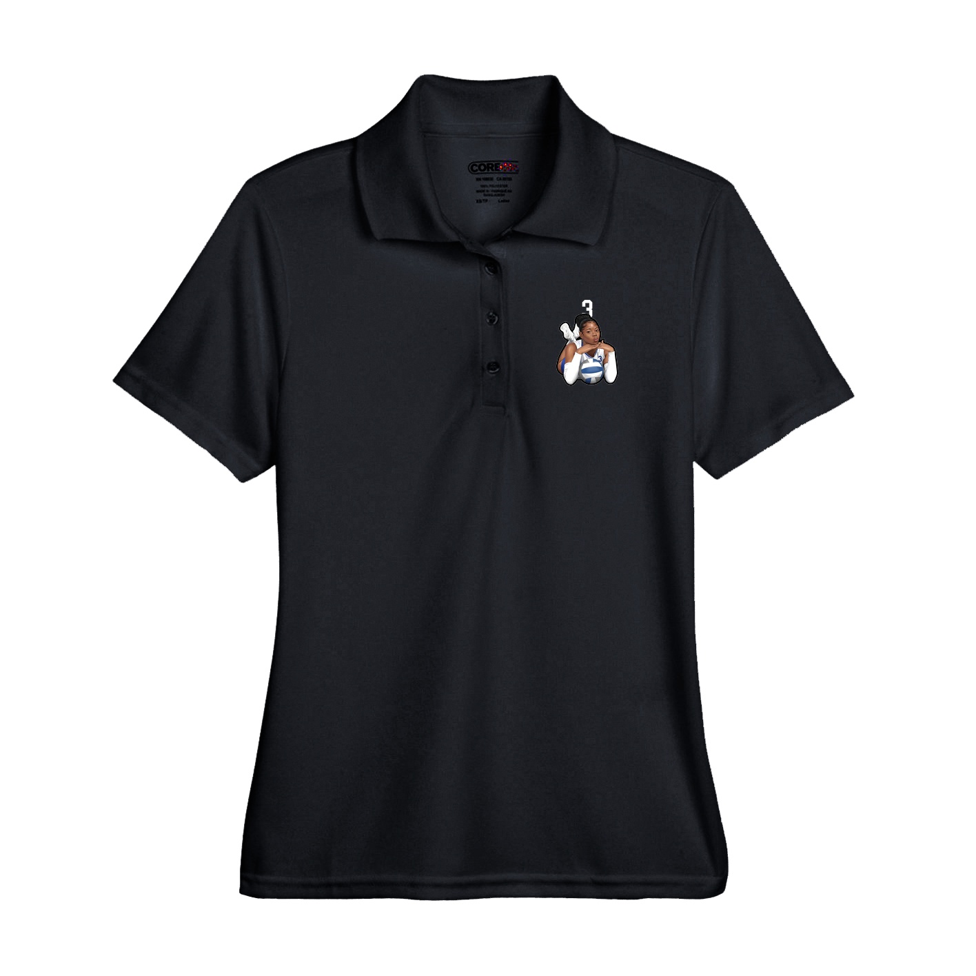 Performance Polo — Number Top in Black