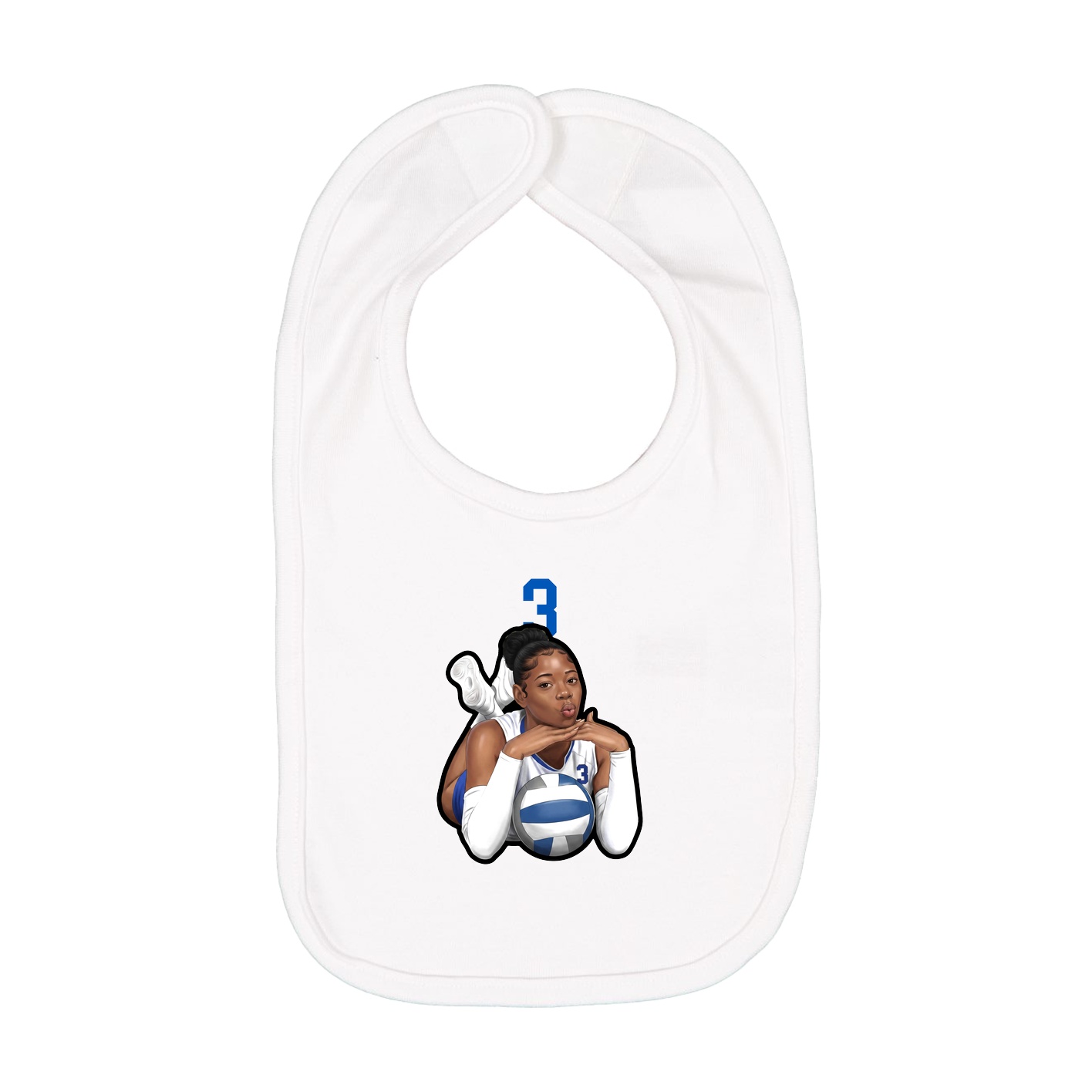 Infant Bib — Number Top in White