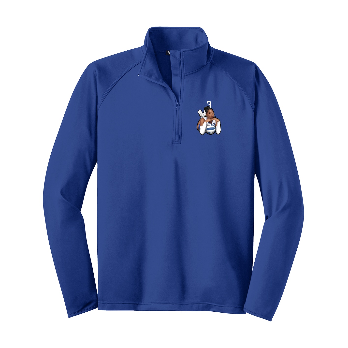 Q-Zip Pullover — Number Top in Royal