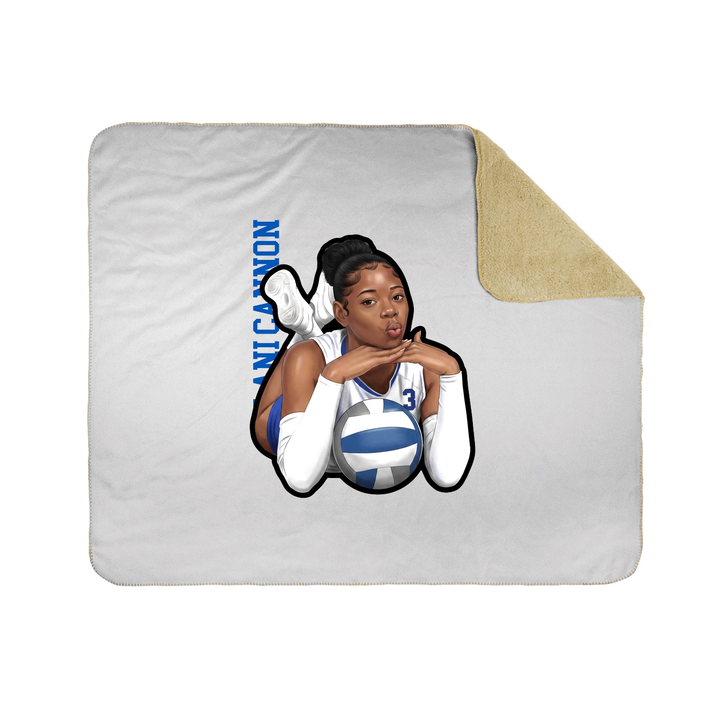 Throw Blanket — Name Vertical in White