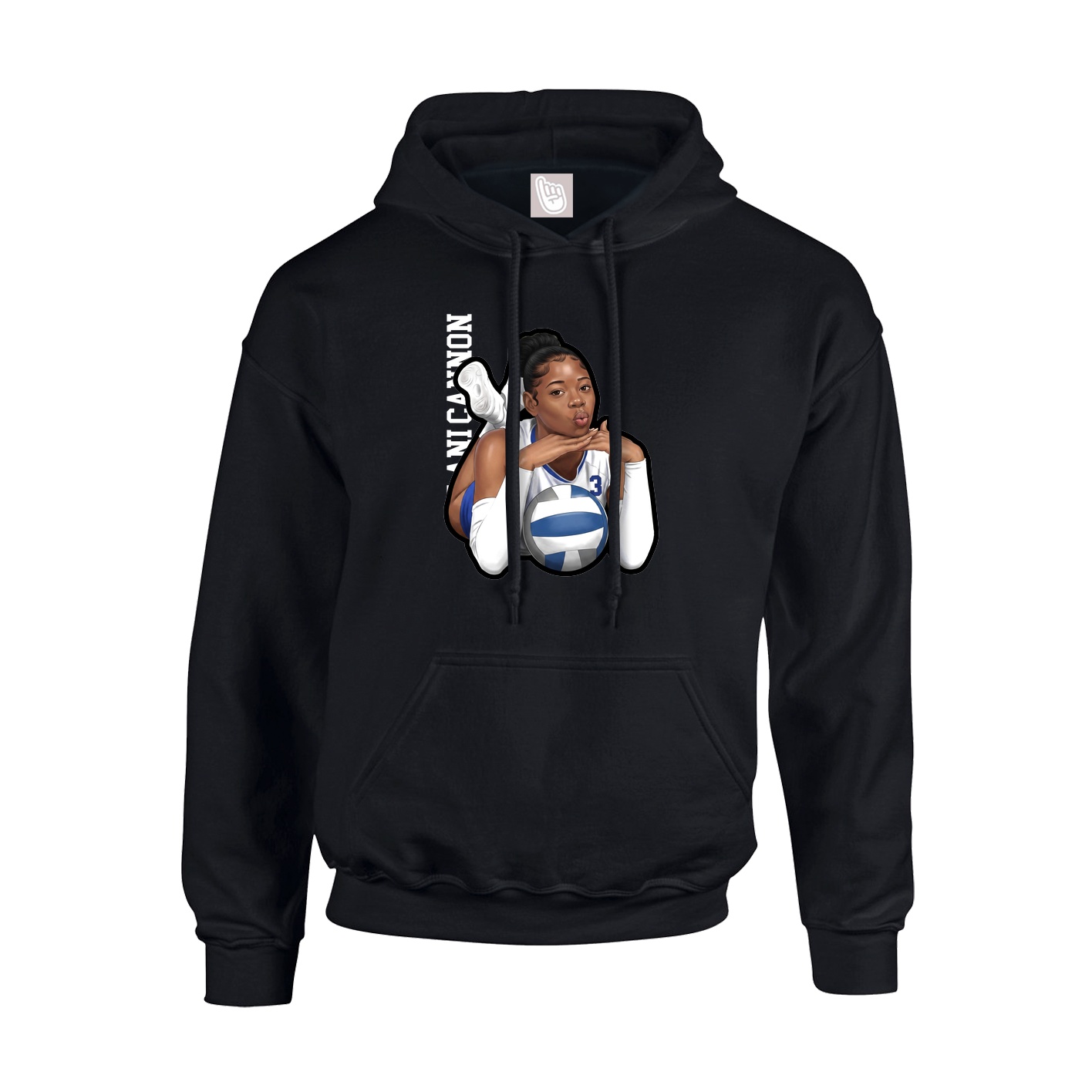 Youth Hoodie — Name Vertical in Black
