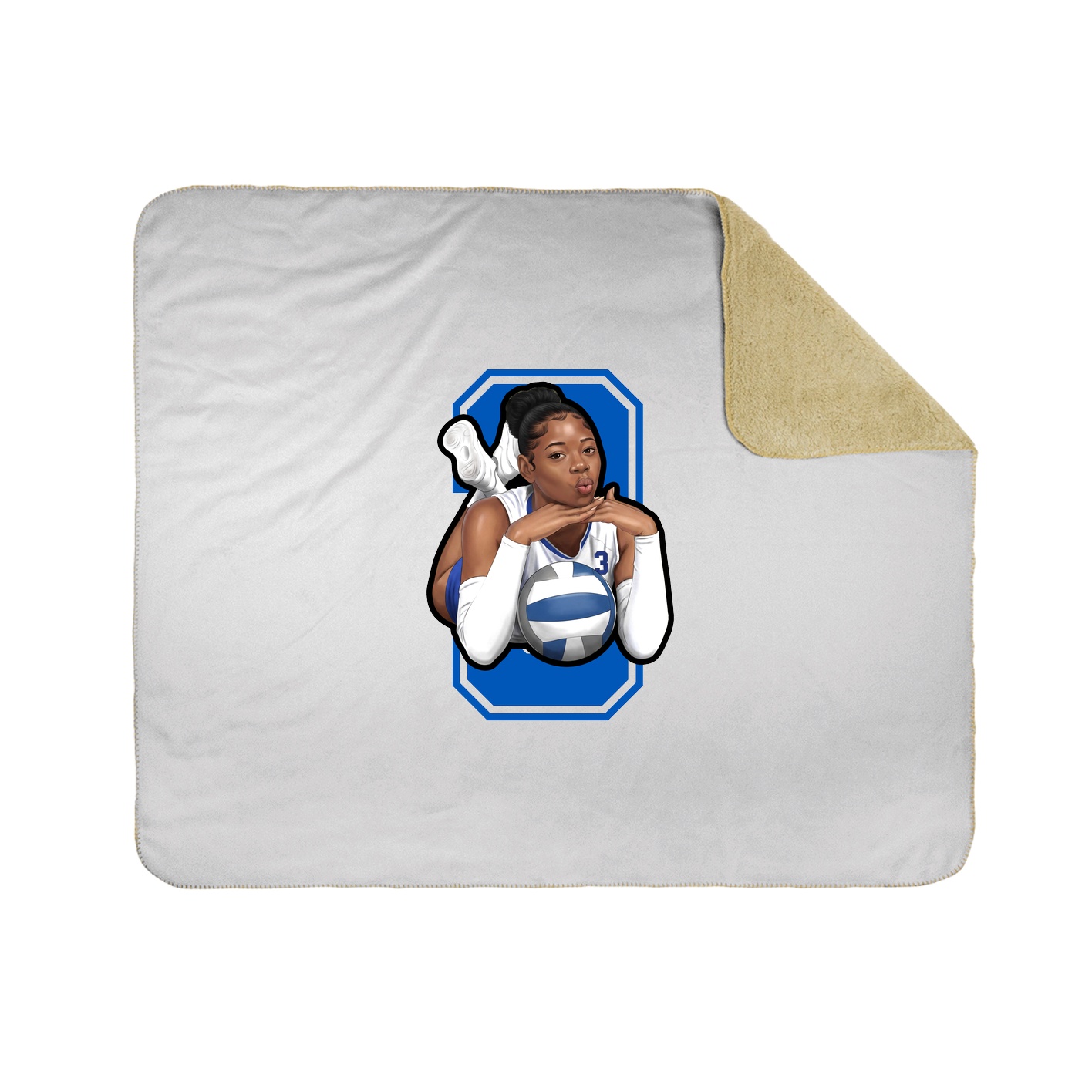 Throw Blanket — Number in White