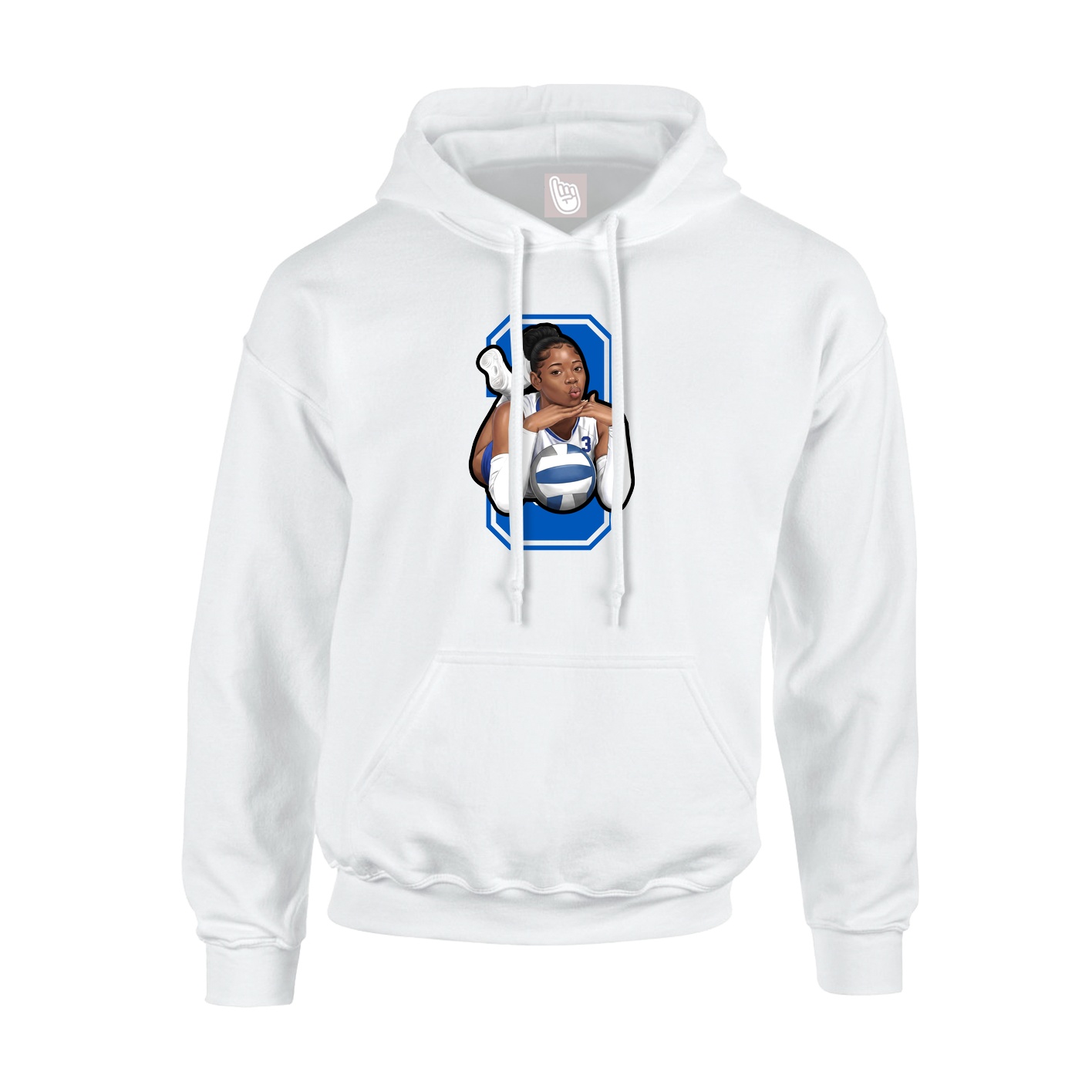 Youth Hoodie — Number in White