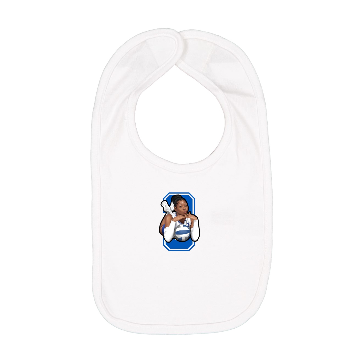 Infant Bib — Number in White