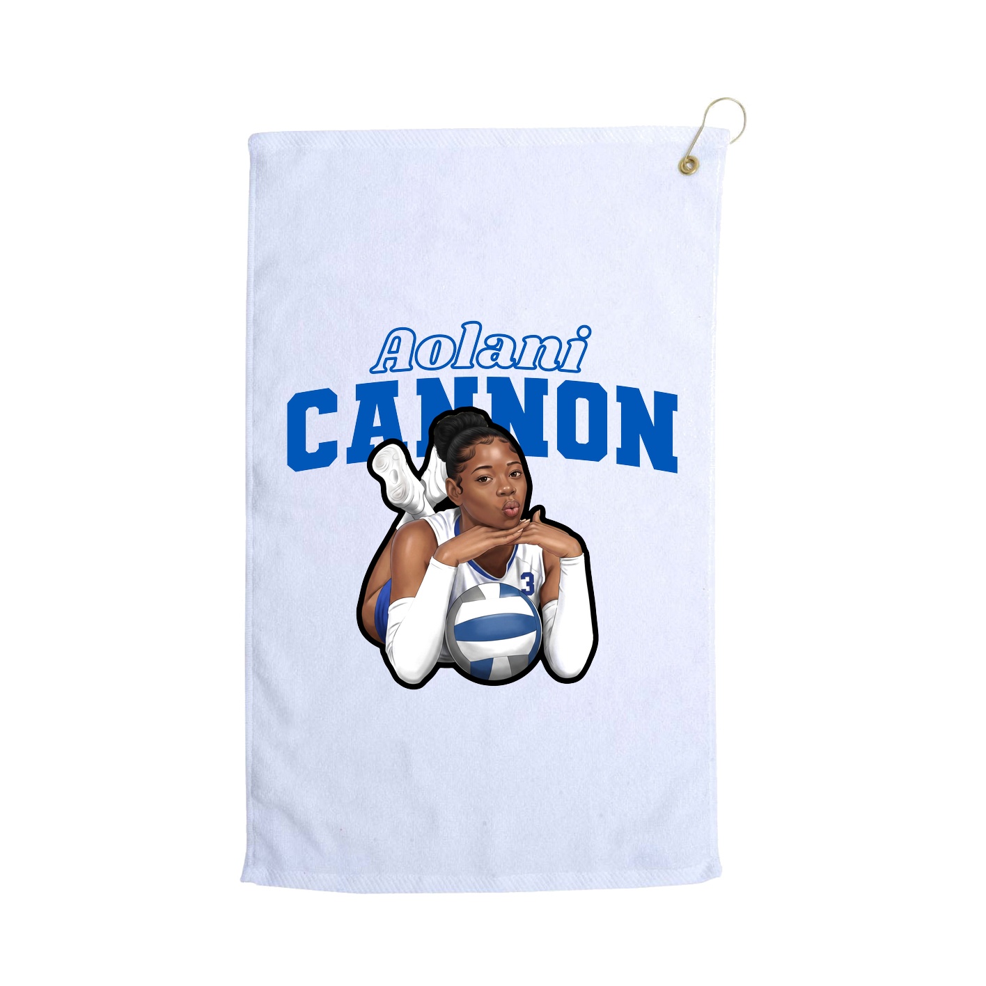 Golf Towel — Name Arch in White