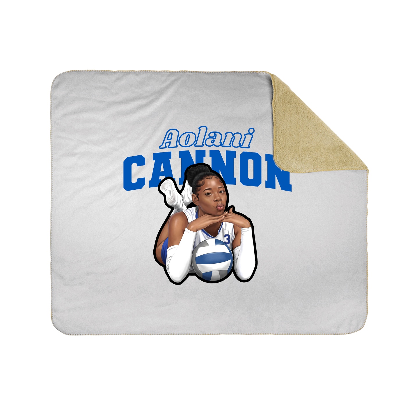 Throw Blanket — Name Arch in White