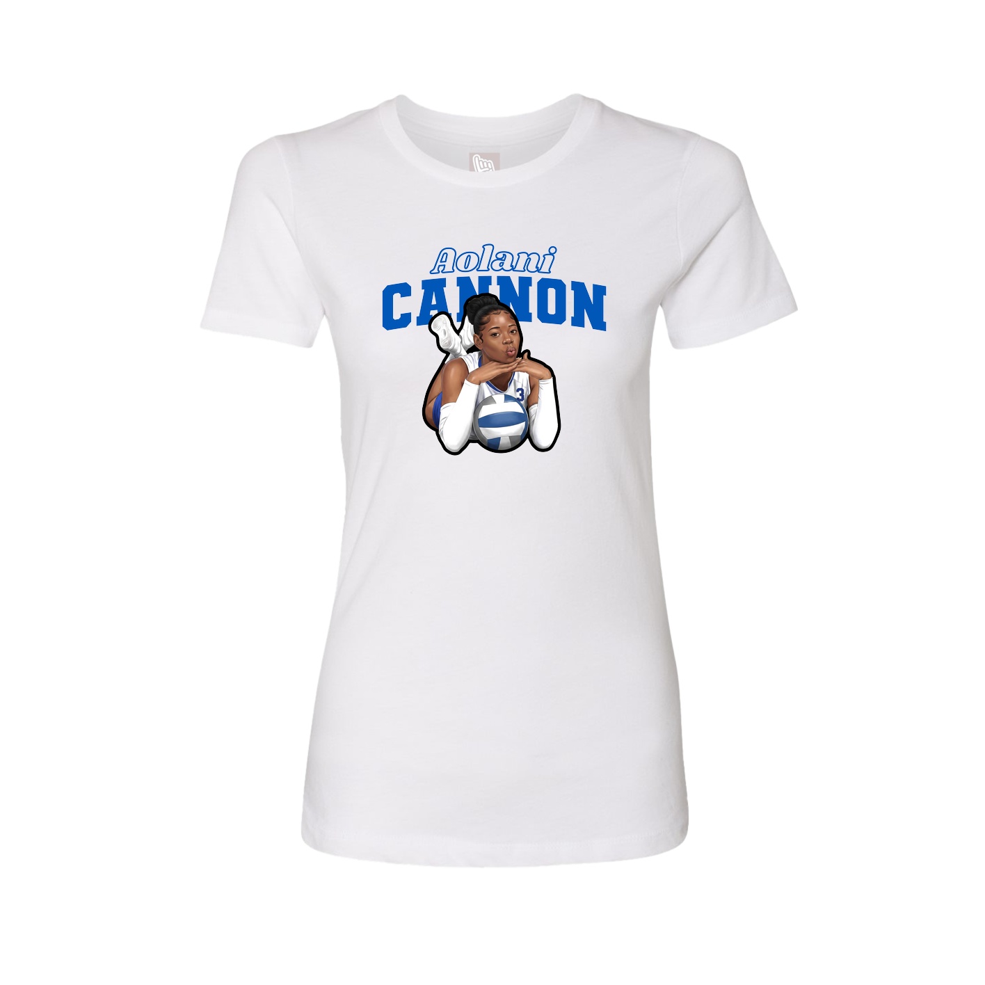 Womens Tee — Name Arch in White