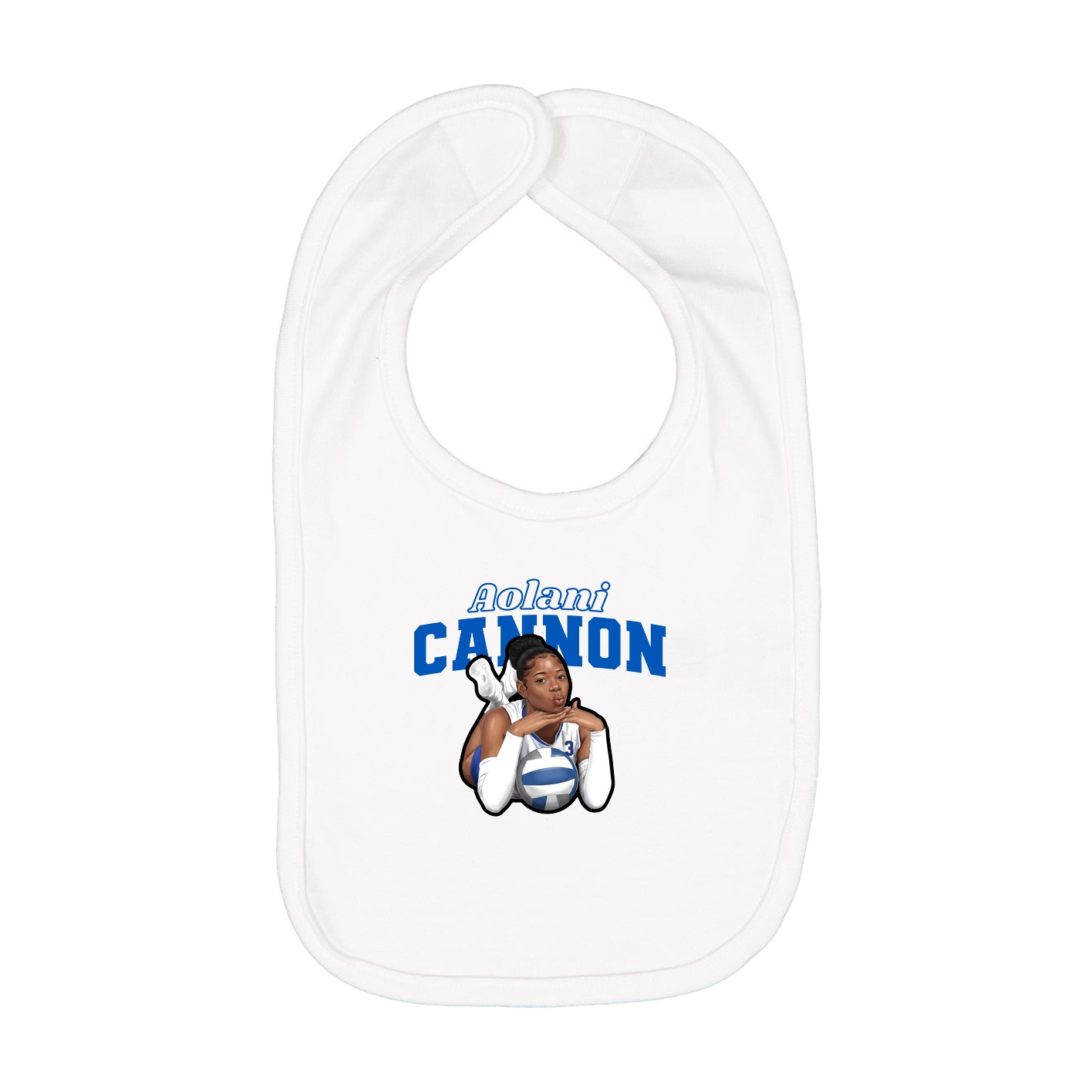 Infant Bib — Name Arch in White