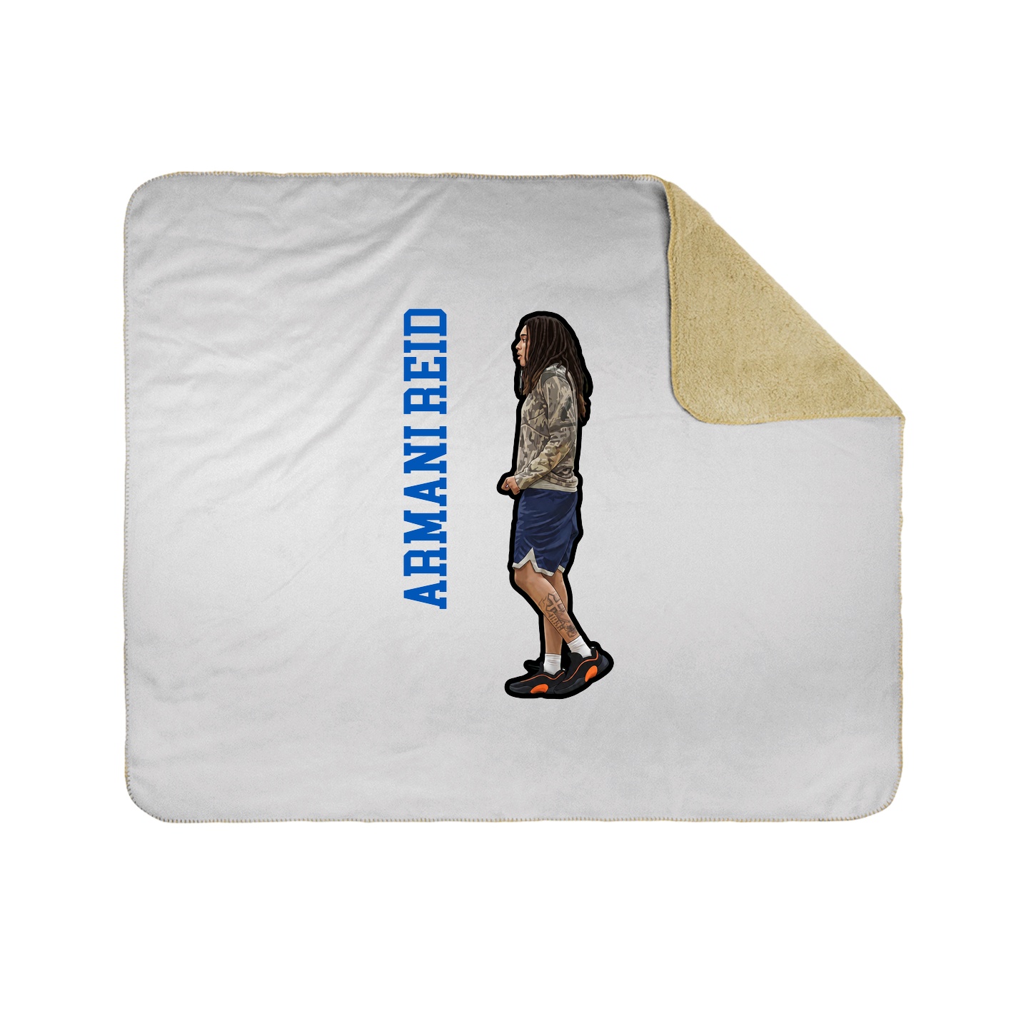 Throw Blanket — Name Vertical in White