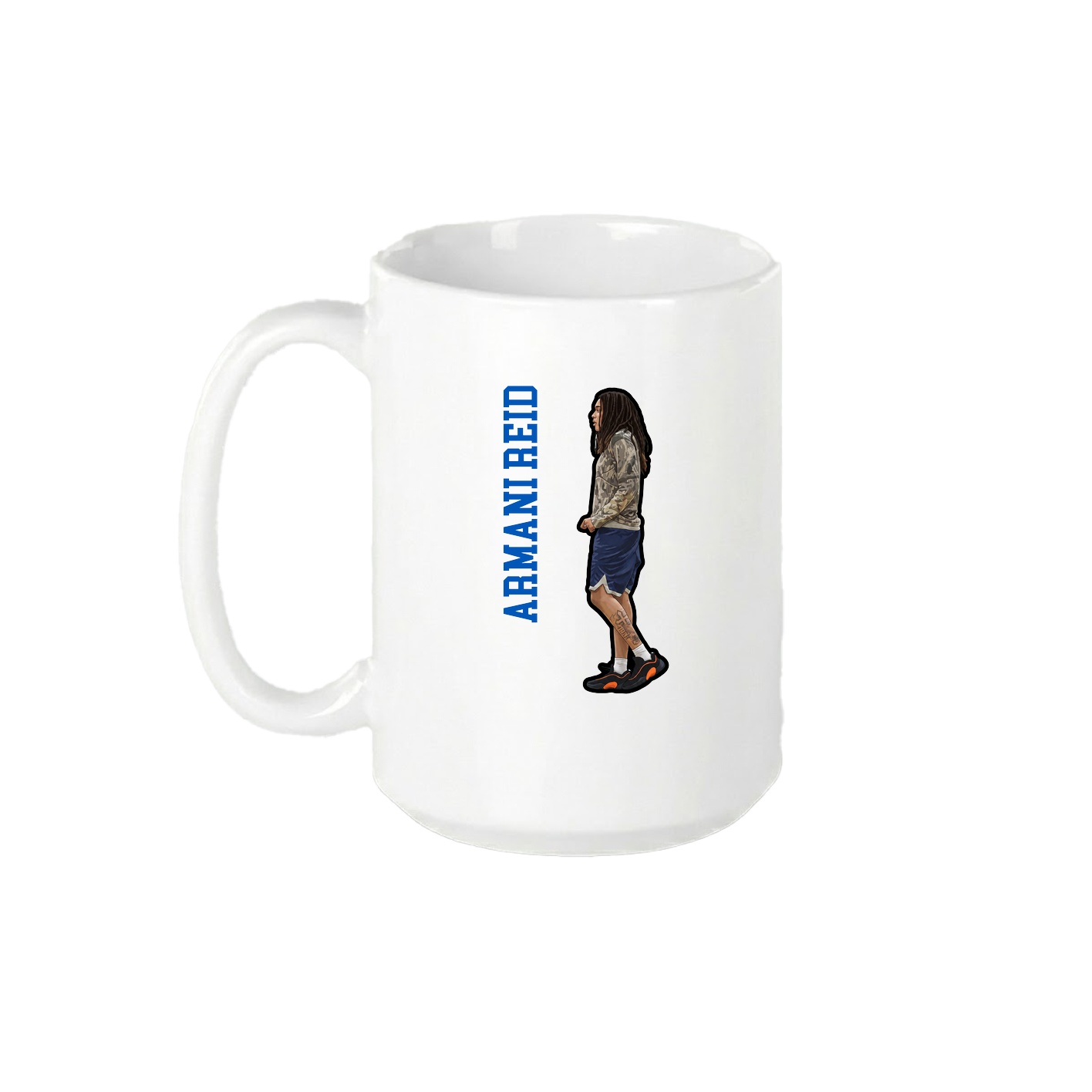 15oz Coffee Mug — Name Vertical in White