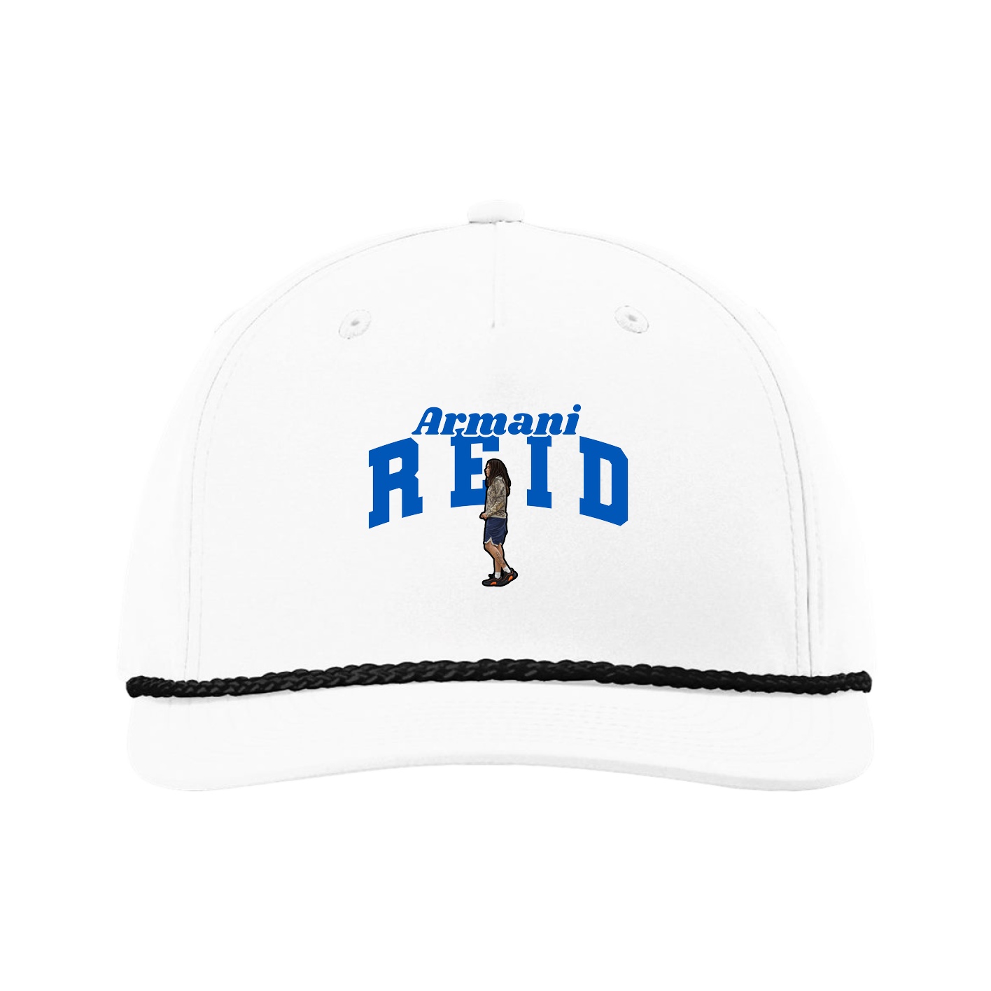 Five-Panel Classic Rope Cap — Signature Arch in White