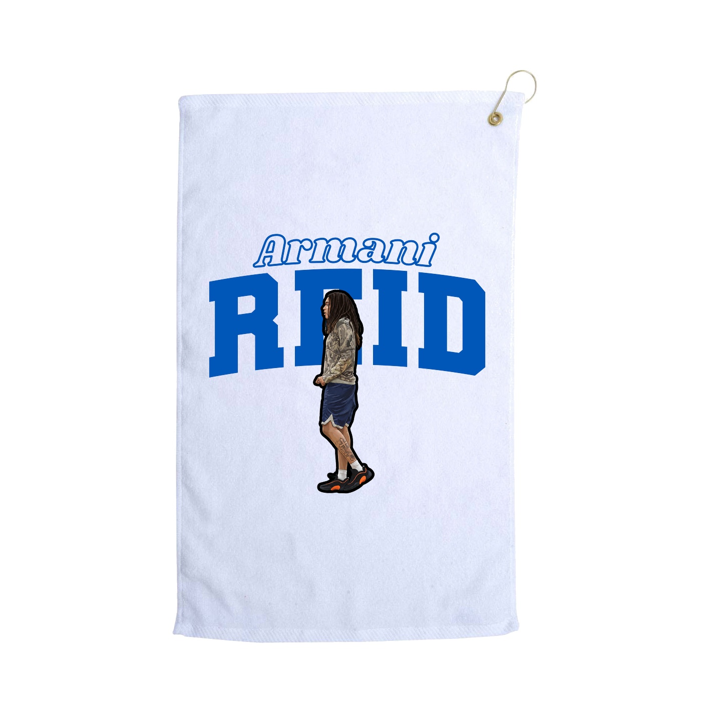 Golf Towel — Name Arch in White