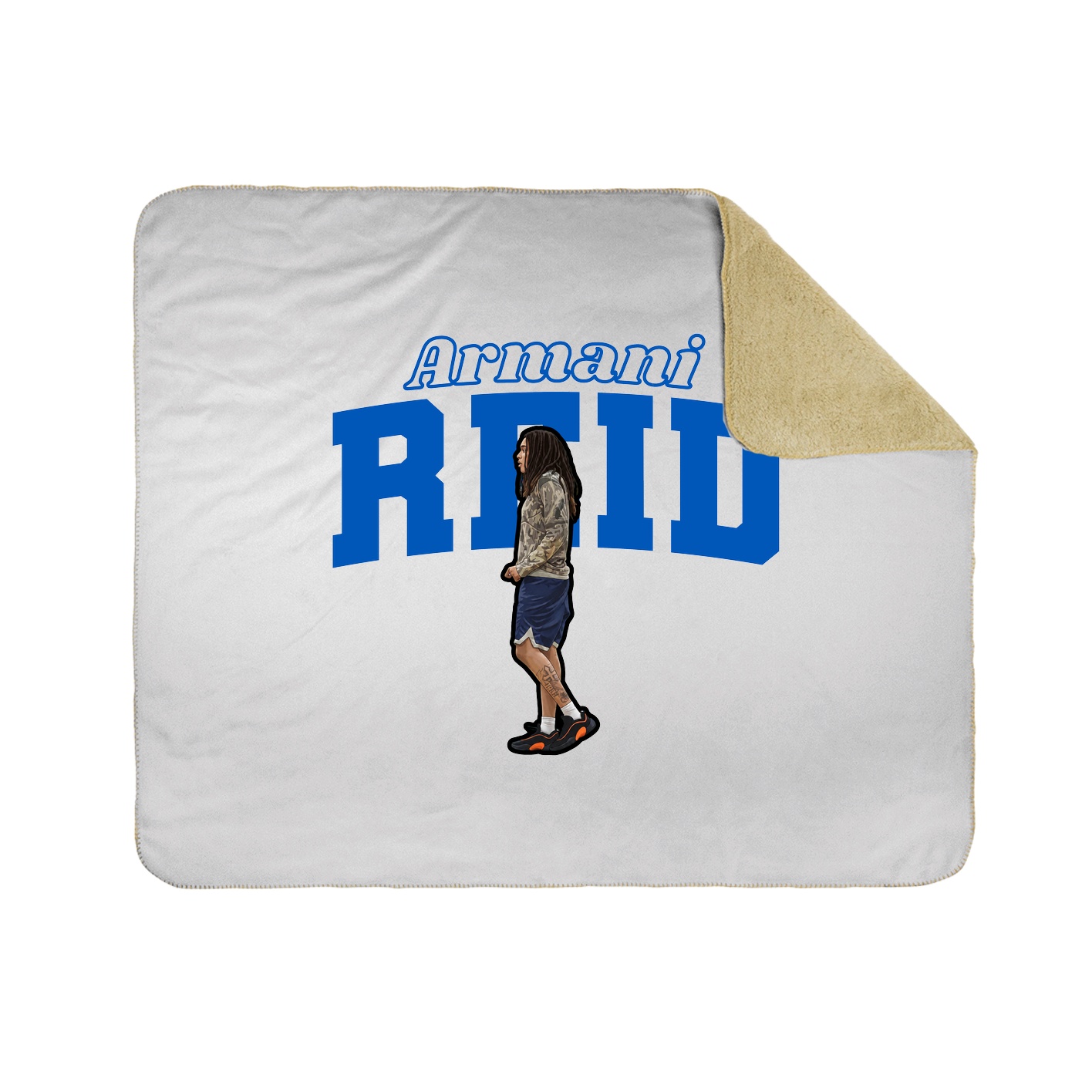 Throw Blanket — Name Arch in White