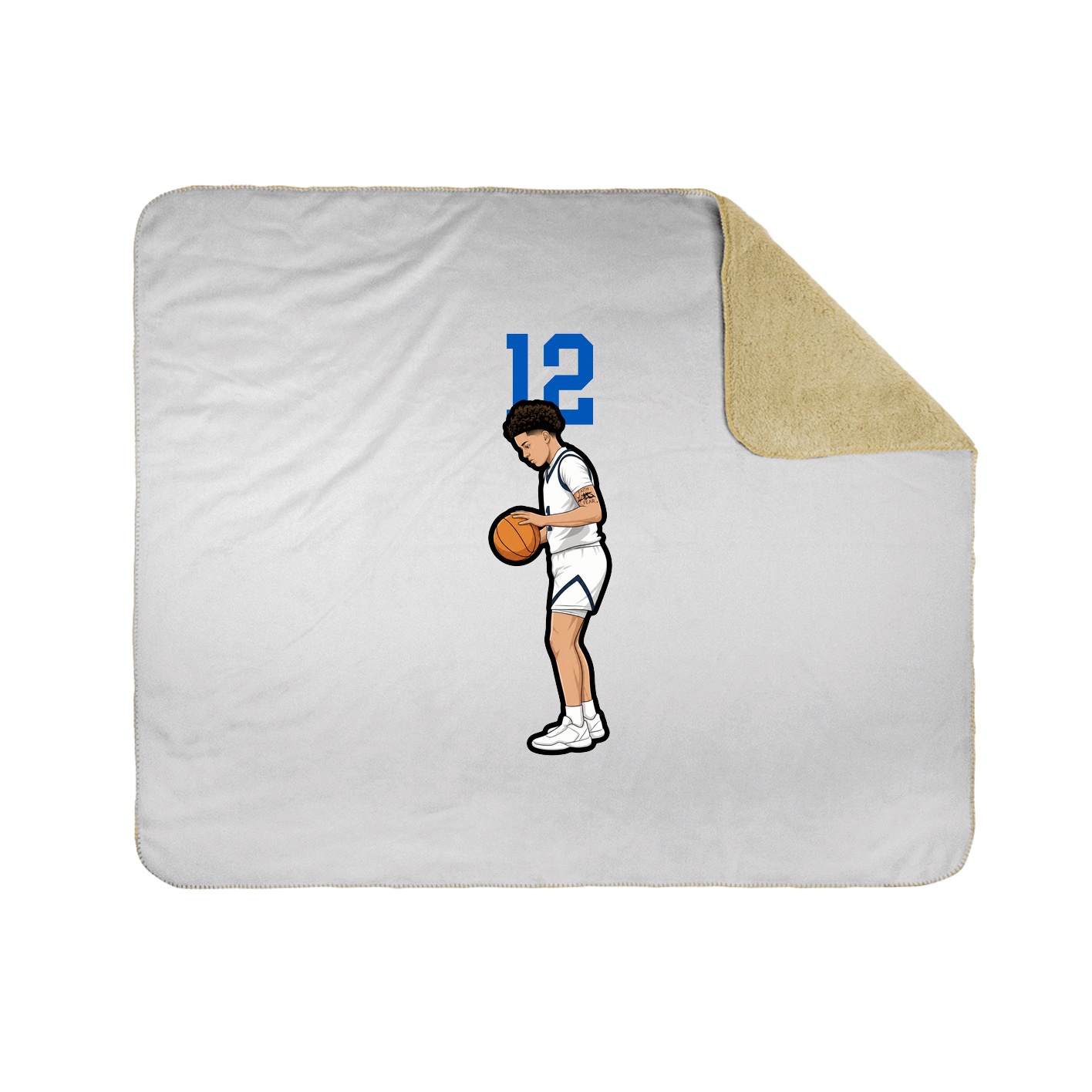 Throw Blanket — Number Top in White