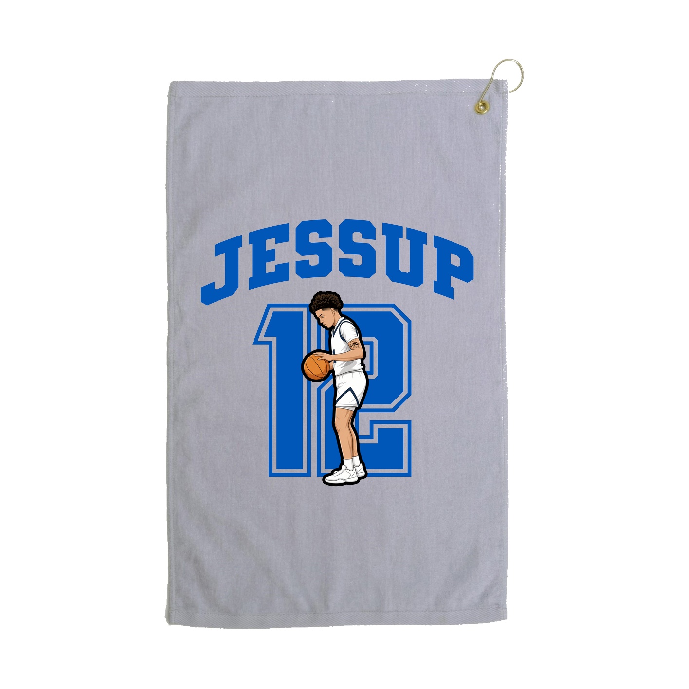 Golf Towel — Number in Grey