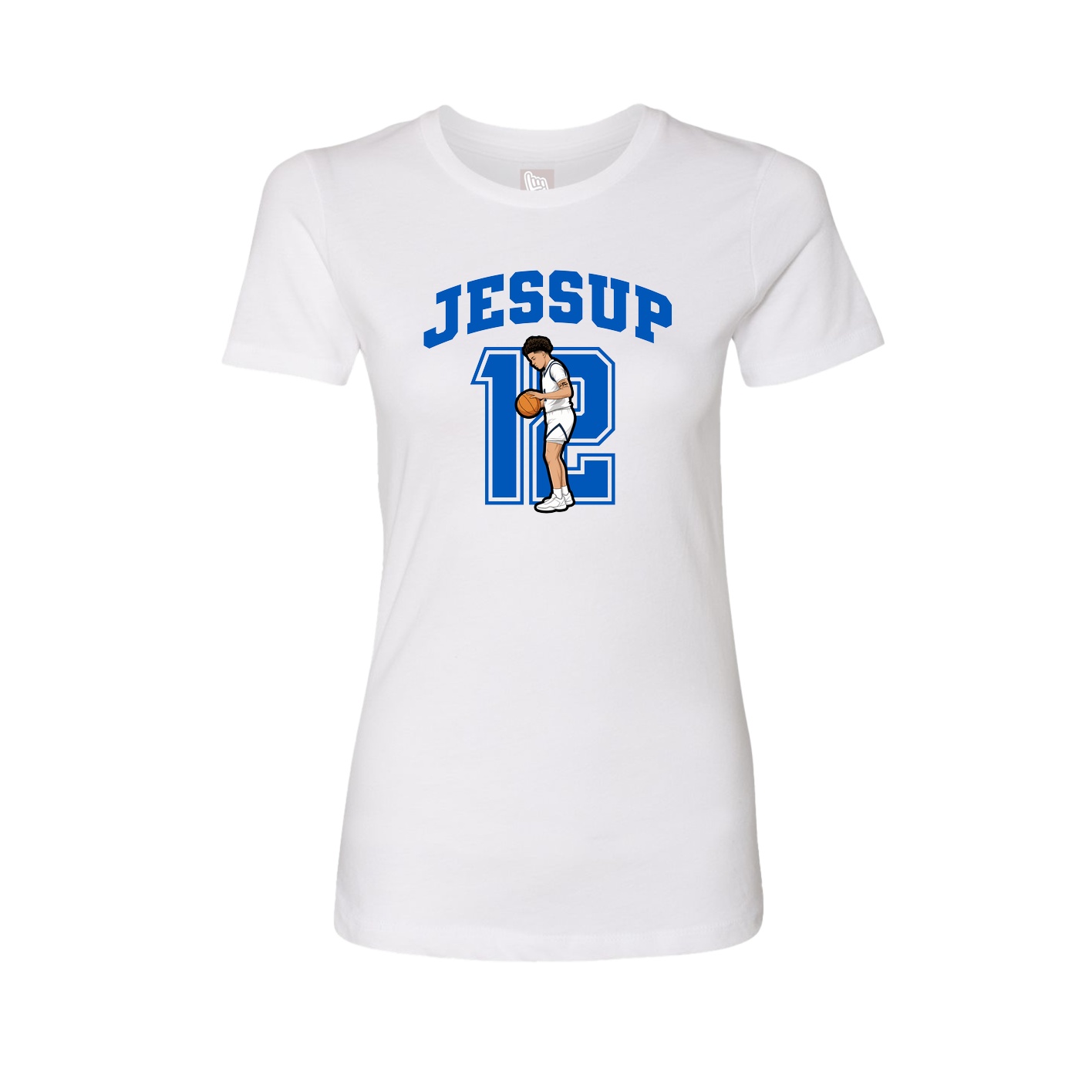 Fitted Women's Tee — Number in White