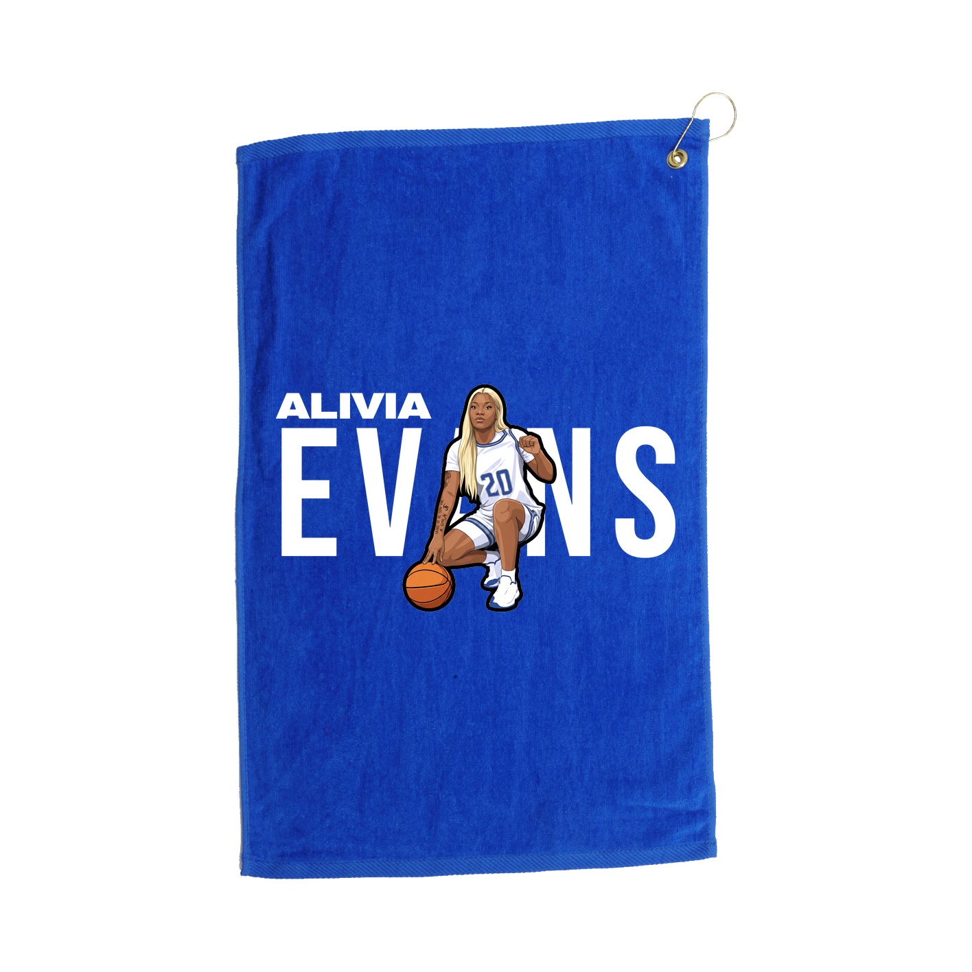 Golf Towel — Player Name in Royal