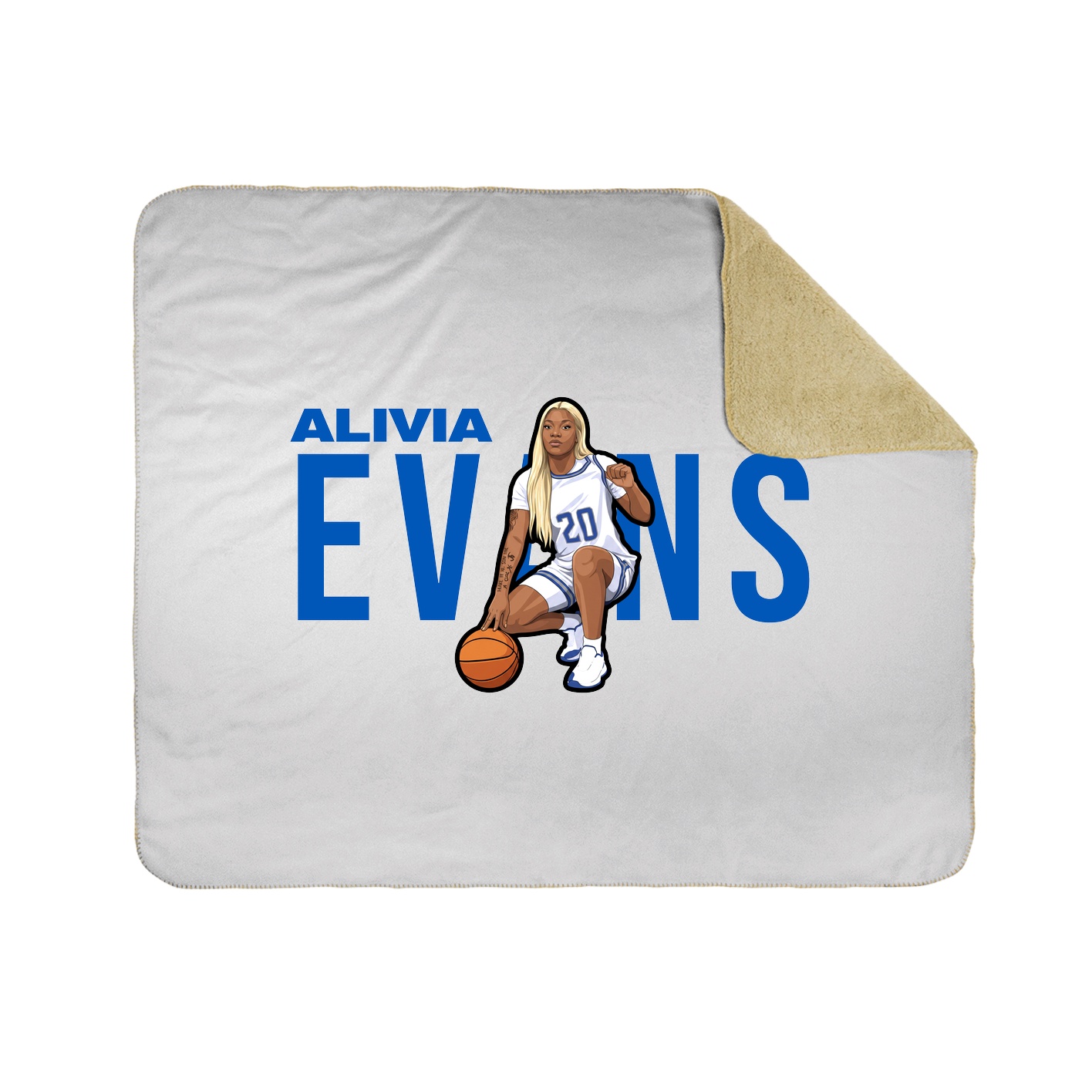 Throw Blanket — Player Name in White