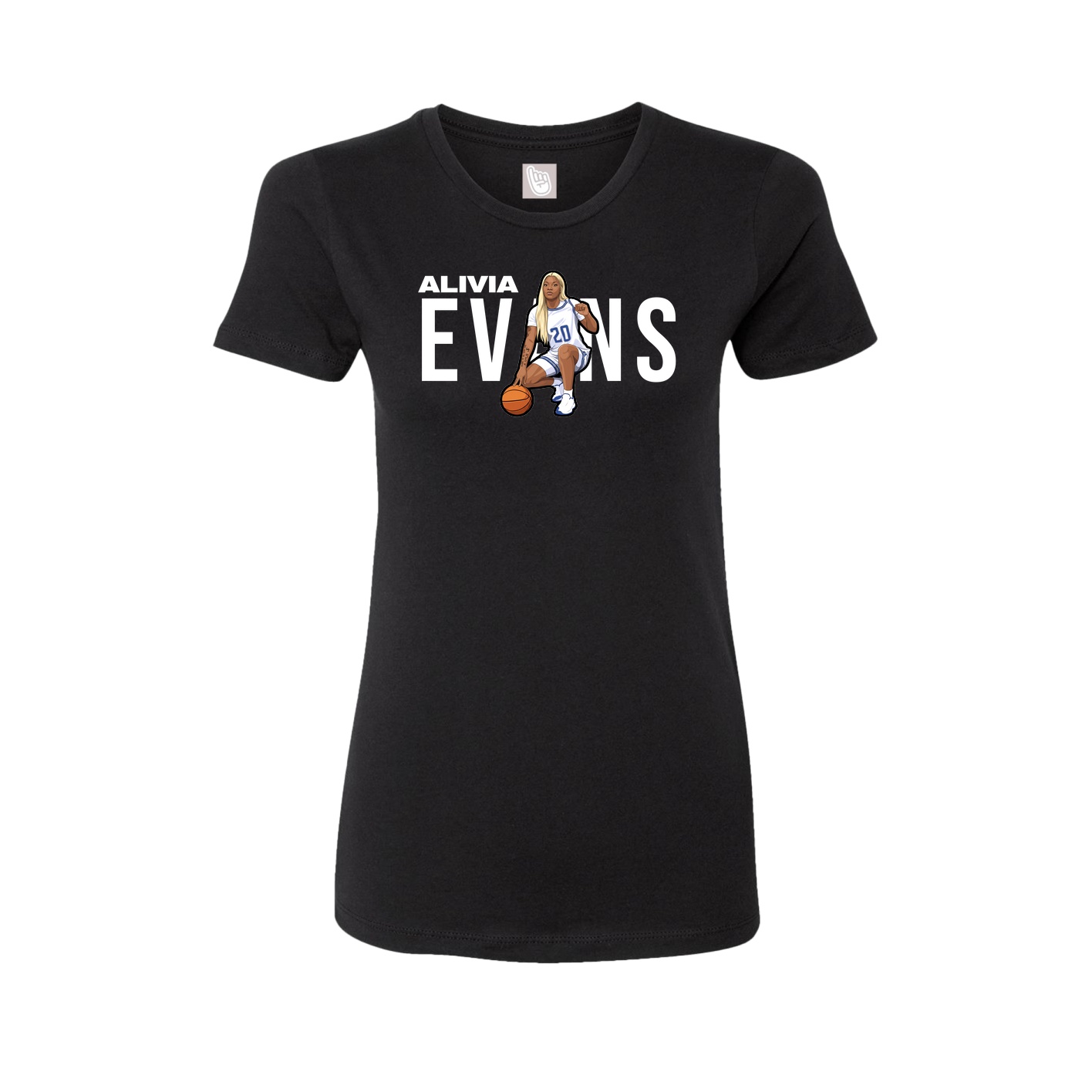 Fitted Women's Tee — Player Name in Black