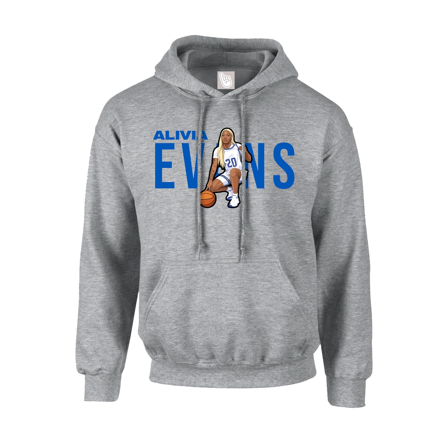 Hoodie — Player Name in Grey