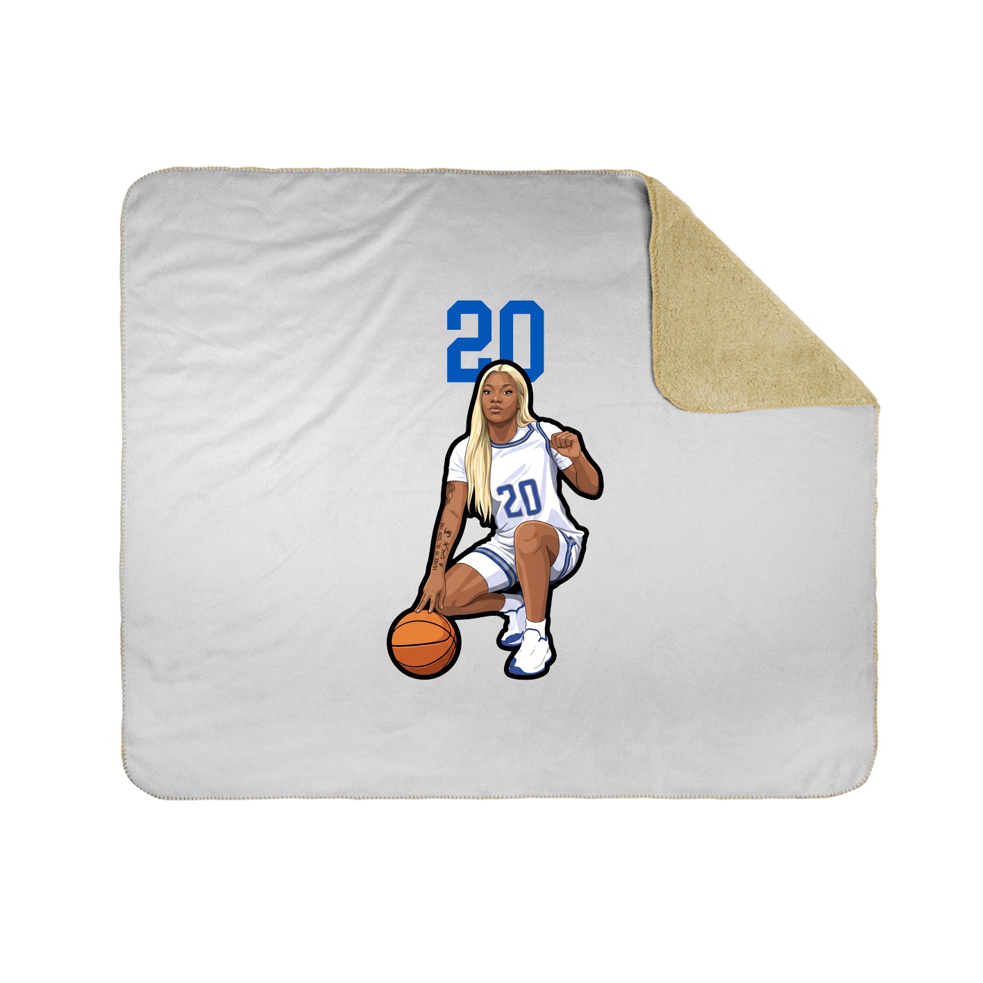 Throw Blanket — Number Top in White