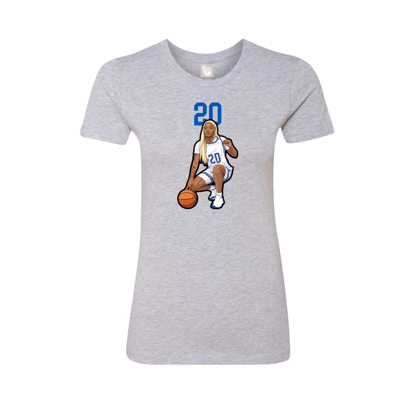 Fitted Women's Tee — Number Top in Grey