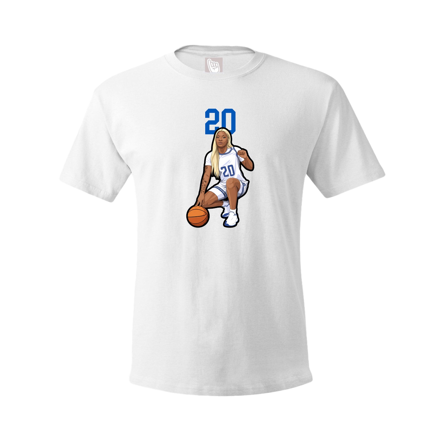 Youth Tee — Number Top in White