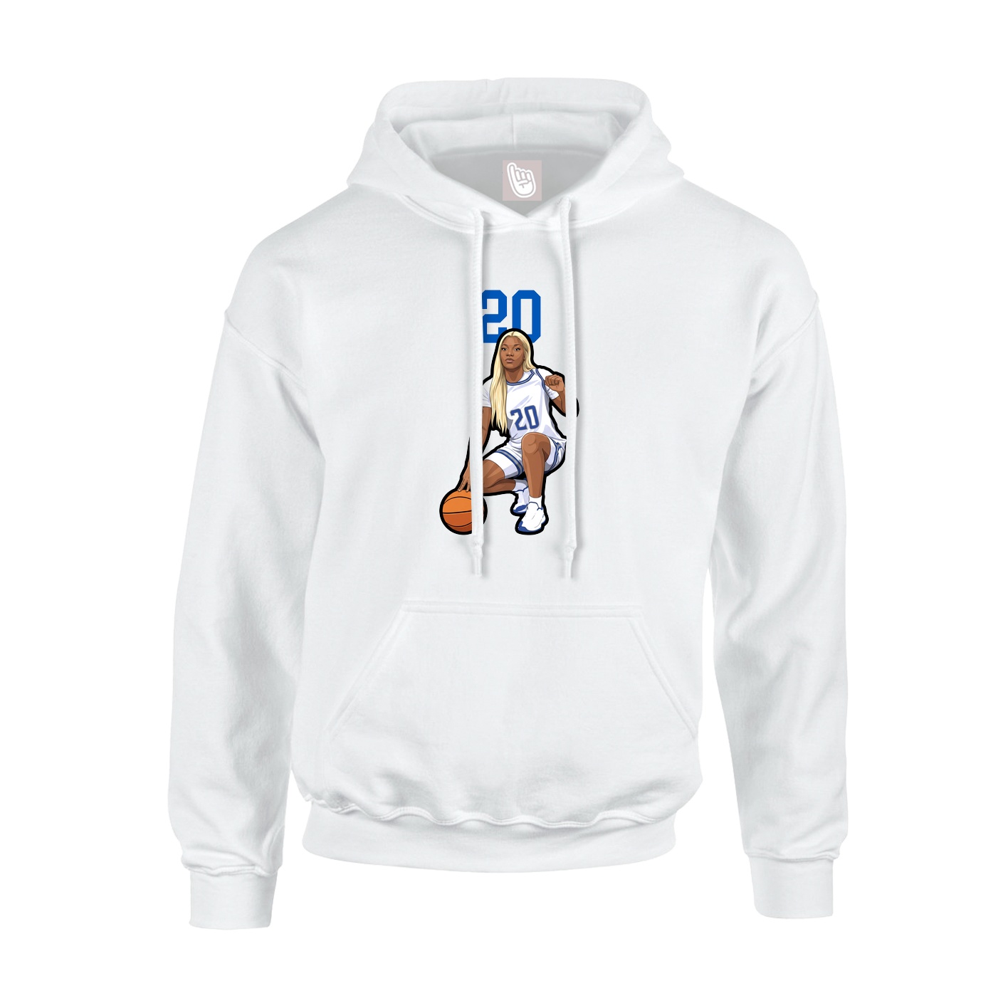 Hoodie — Number Top in White