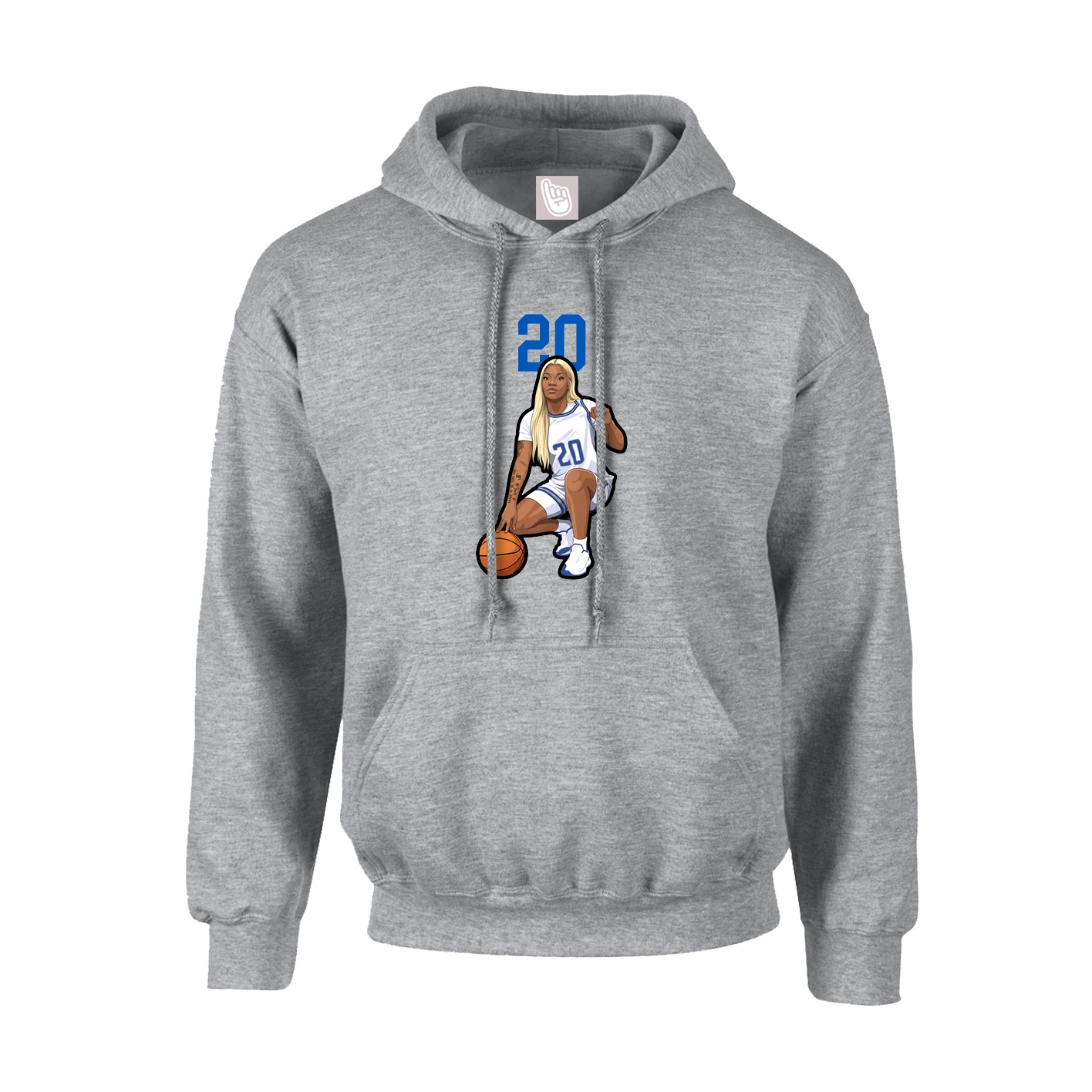 Youth Hoodie — Number Top in Grey