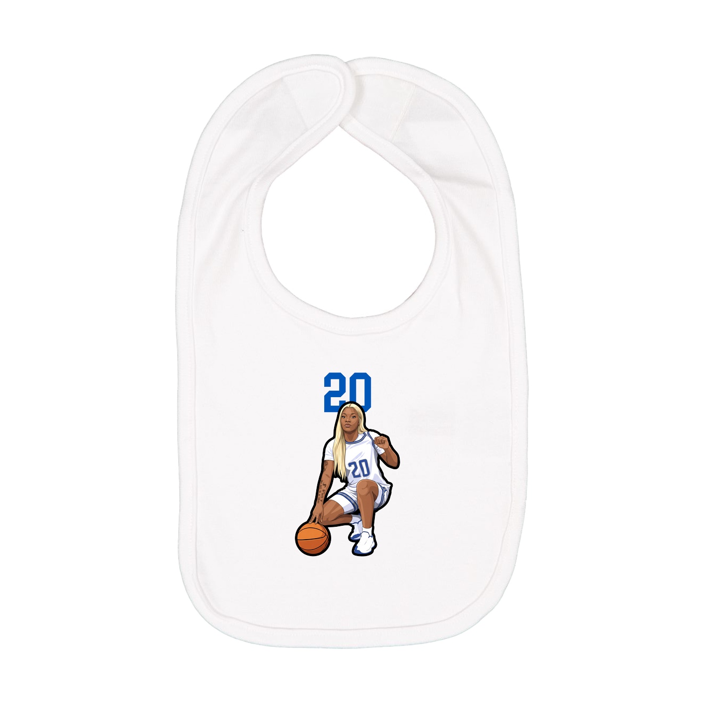 Infant Bib — Number Top in White