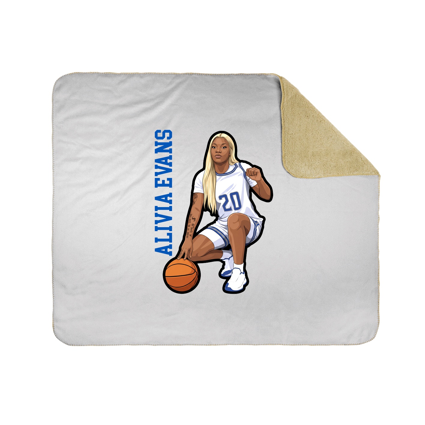 Throw Blanket — Name Vertical in White