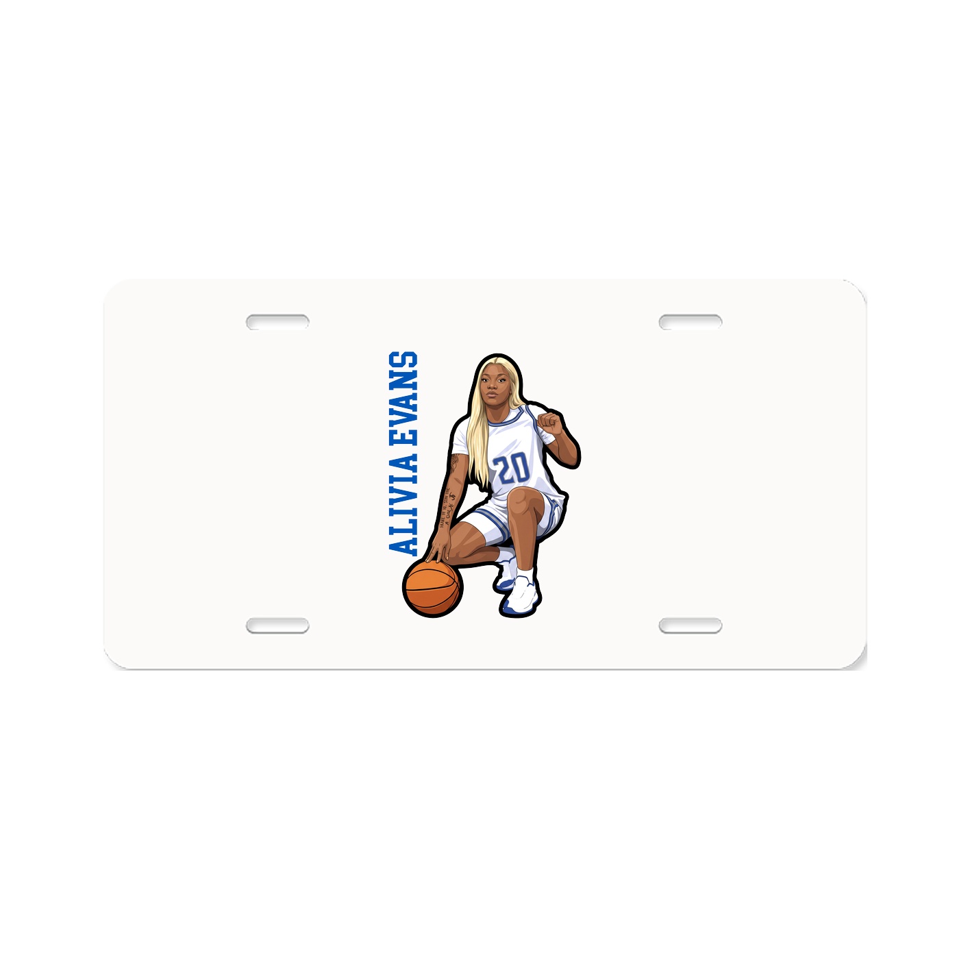 License Plate — Name Vertical in Classic