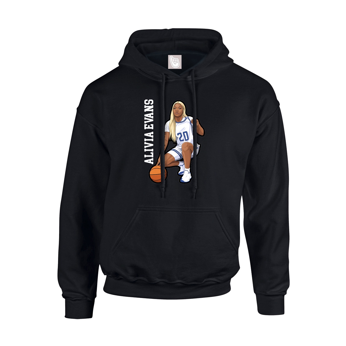 Hoodie — Name Vertical in Black