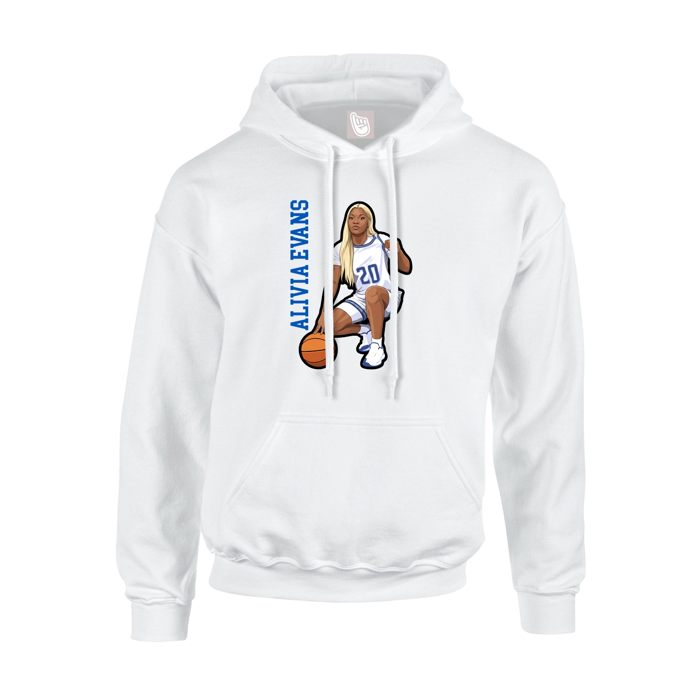 Youth Hoodie — Name Vertical in White
